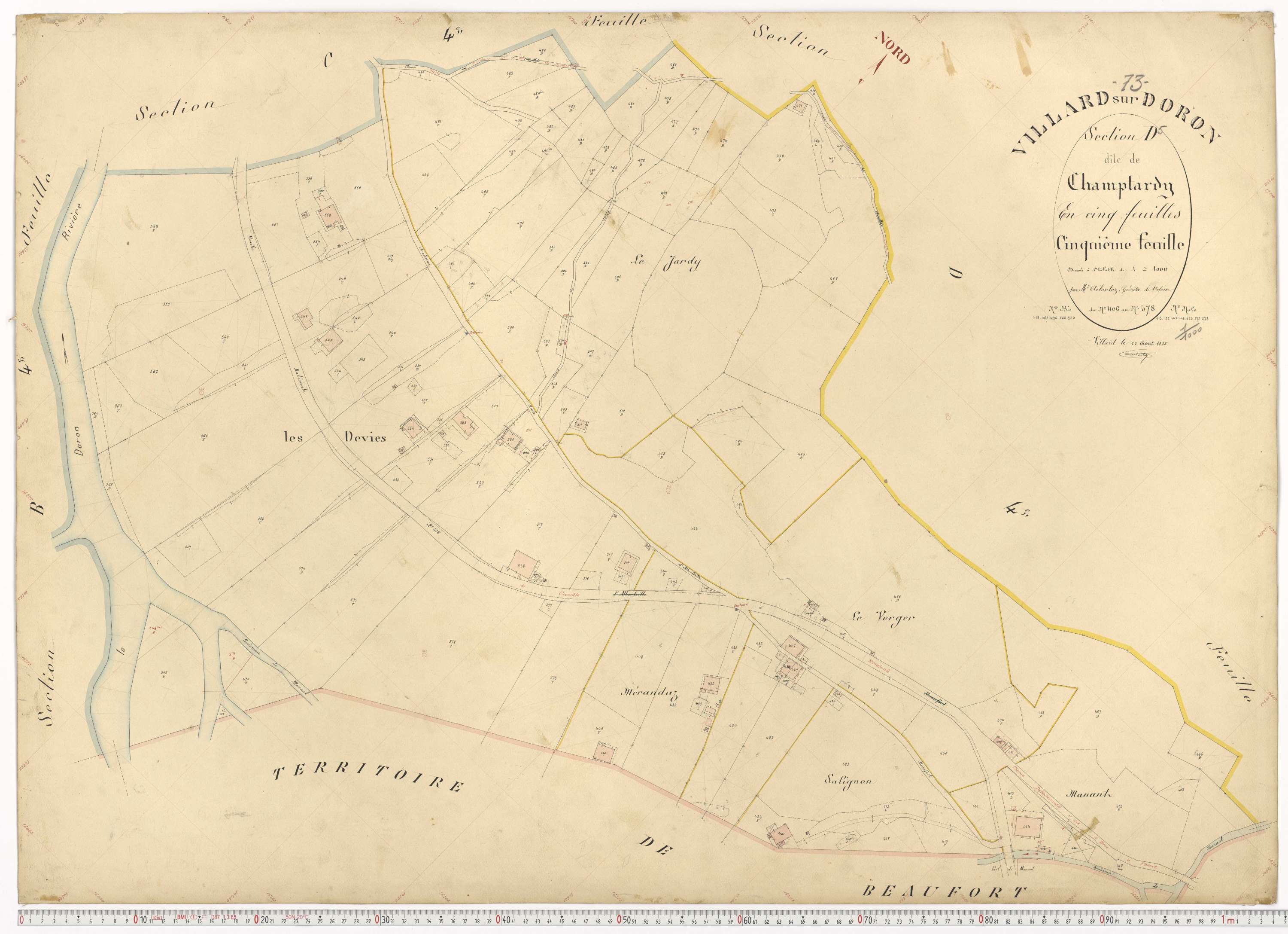 Villard-sur-Doron - Plans cadastraux du premier cadastre français.