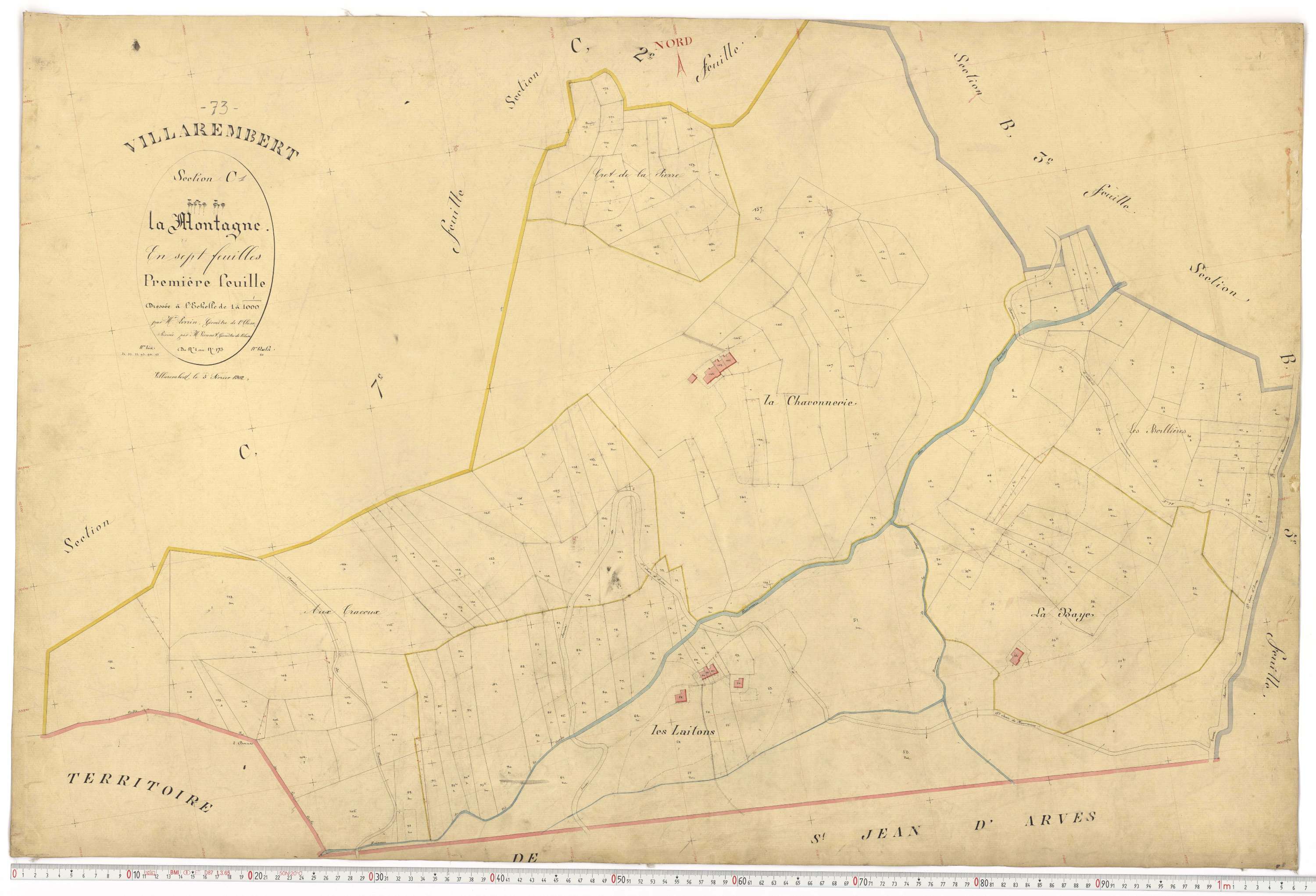 Villarembert - Plans cadastraux du premier cadastre français.