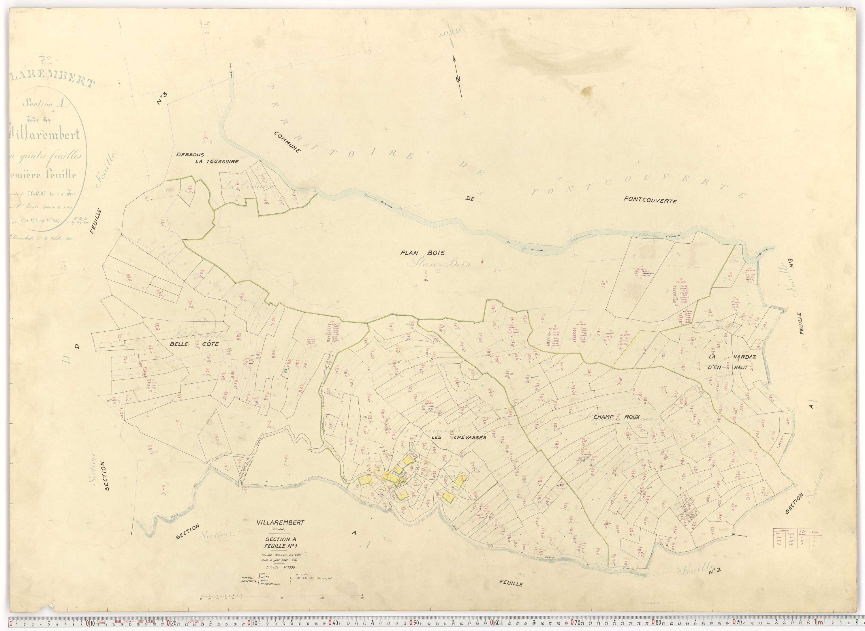 Villarembert - Plans cadastraux du cadastre rénové.