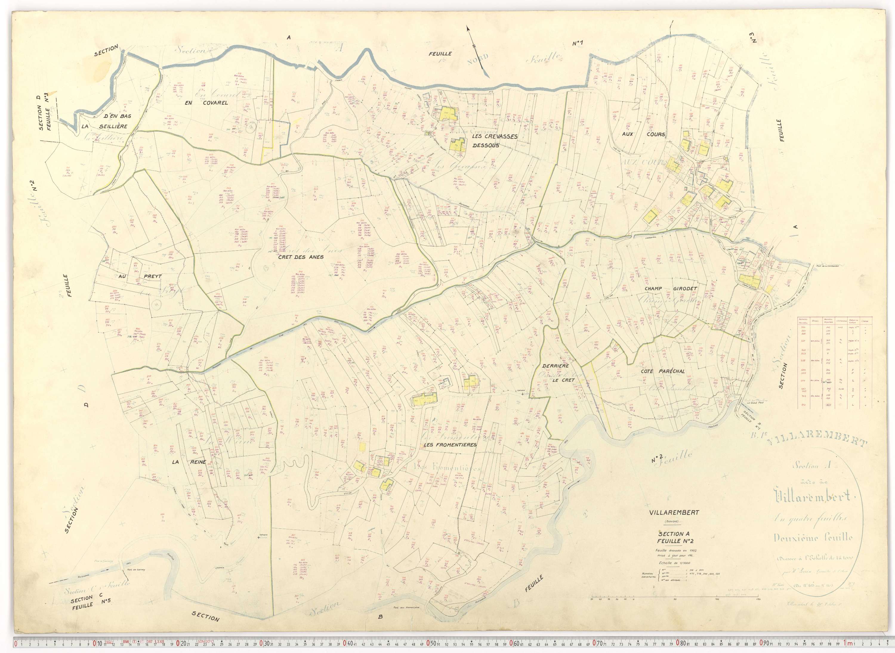 Villarembert - Plans cadastraux du cadastre rénové.