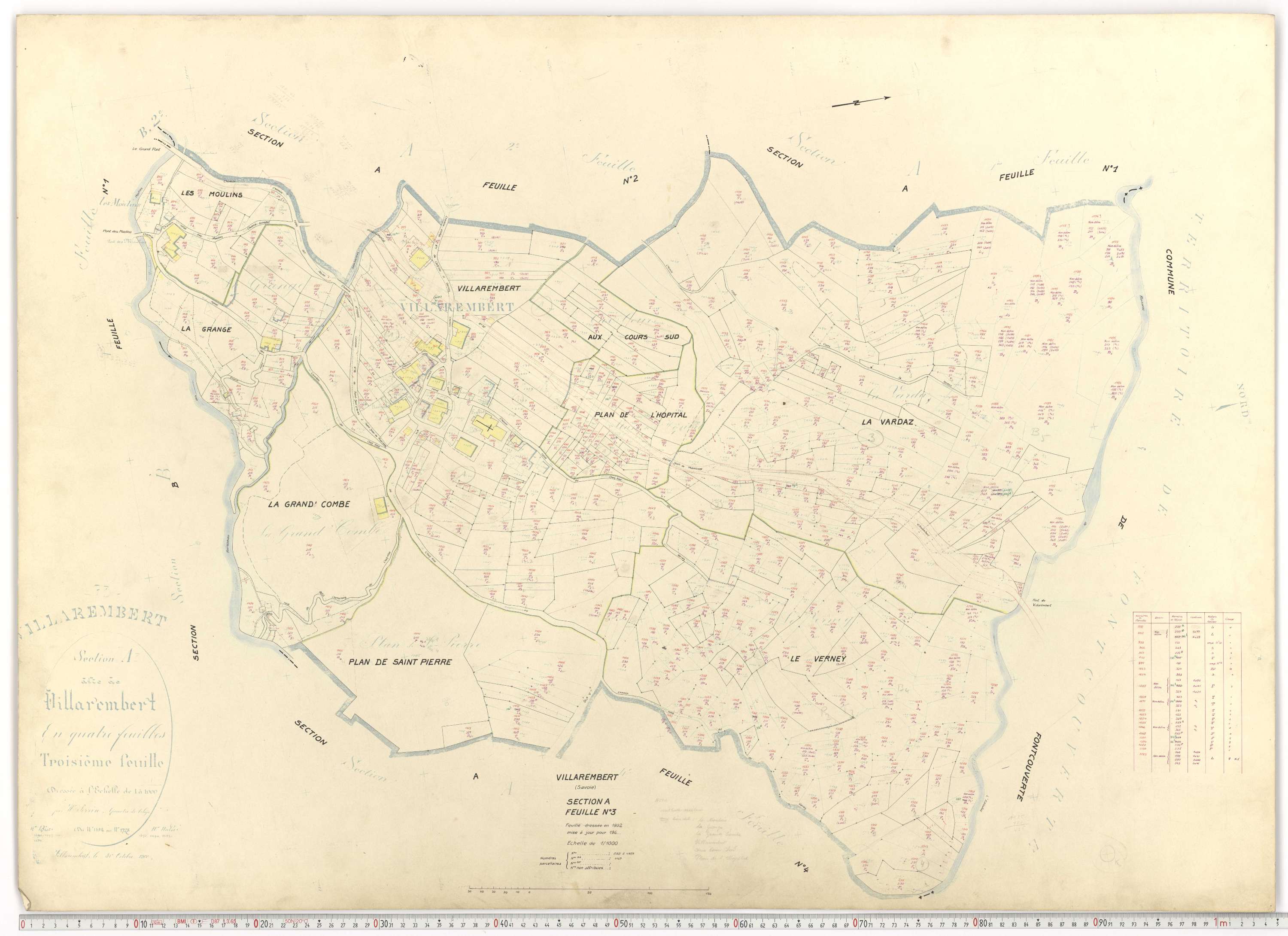 Villarembert - Plans cadastraux du cadastre rénové.