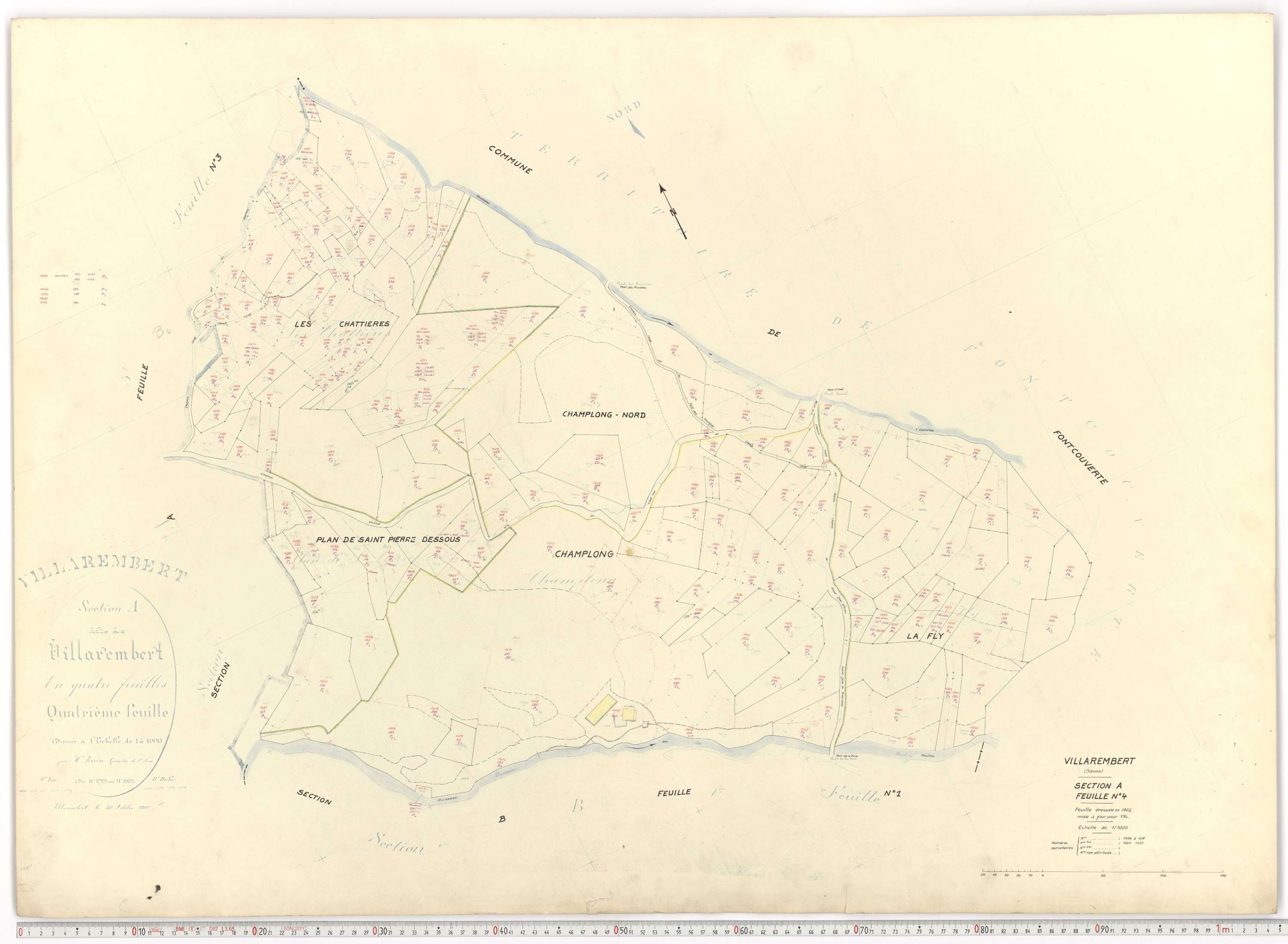 Villarembert - Plans cadastraux du cadastre rénové.