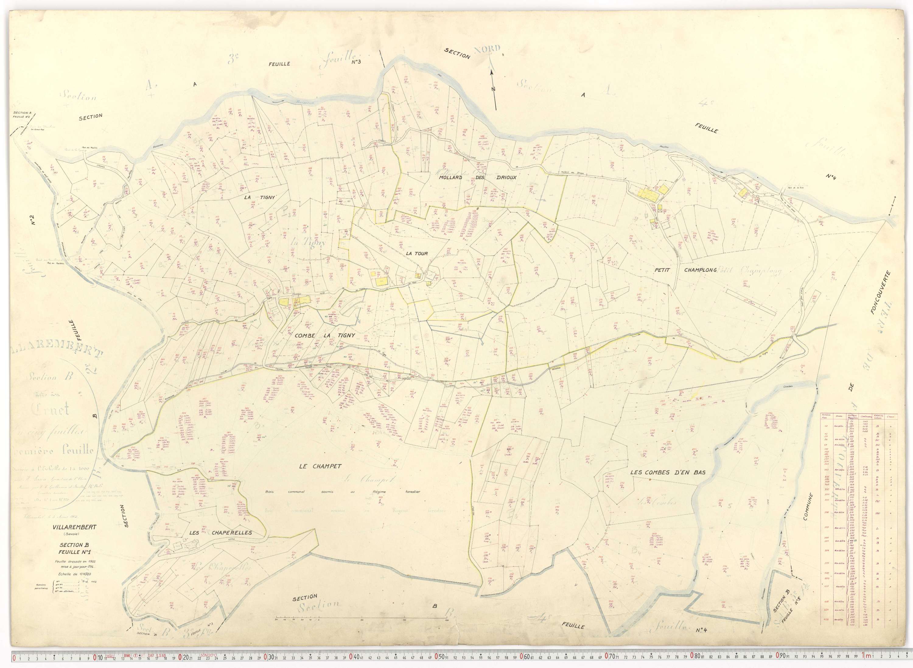 Villarembert - Plans cadastraux du cadastre rénové.