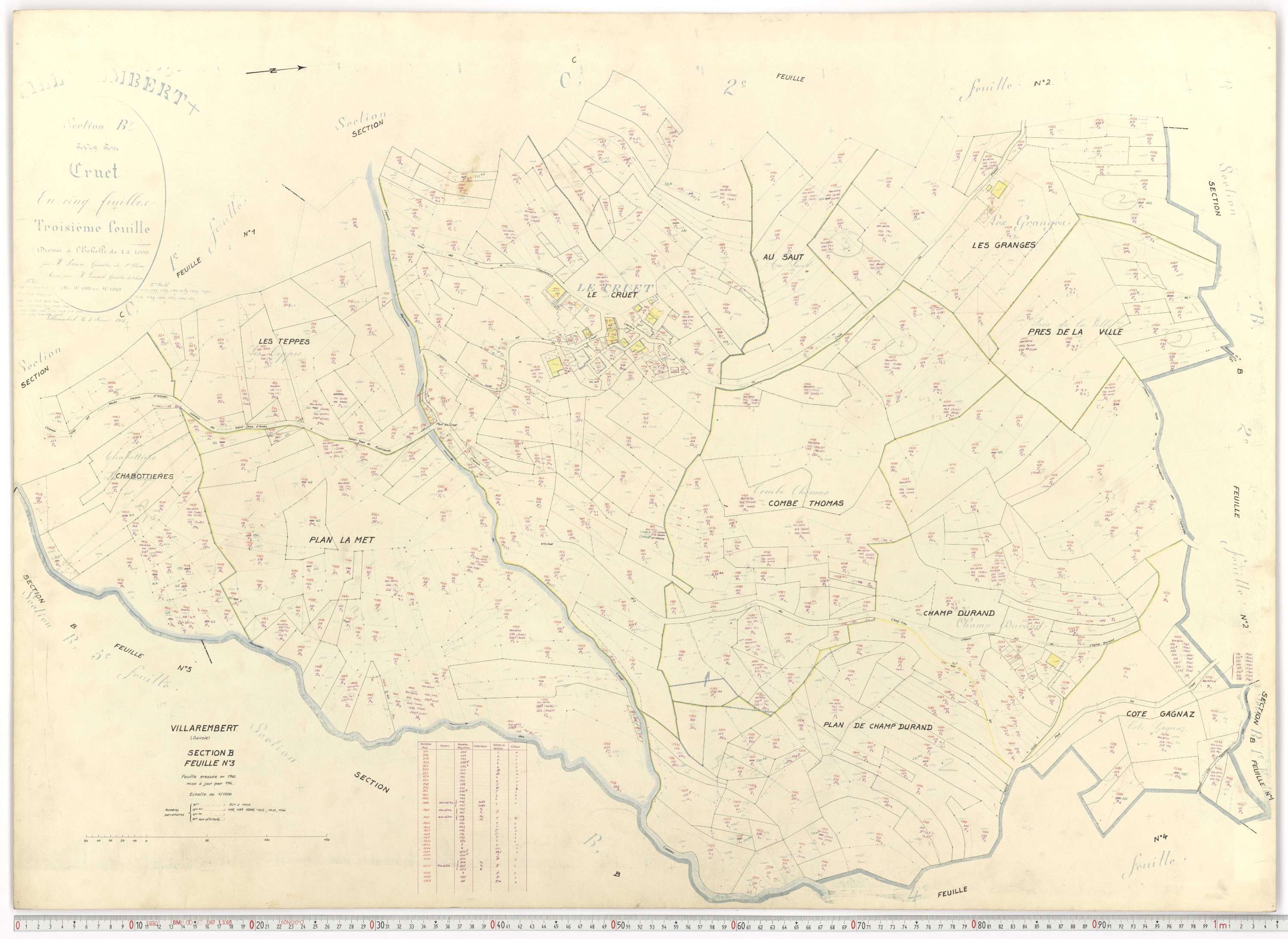 Villarembert - Plans cadastraux du cadastre rénové.