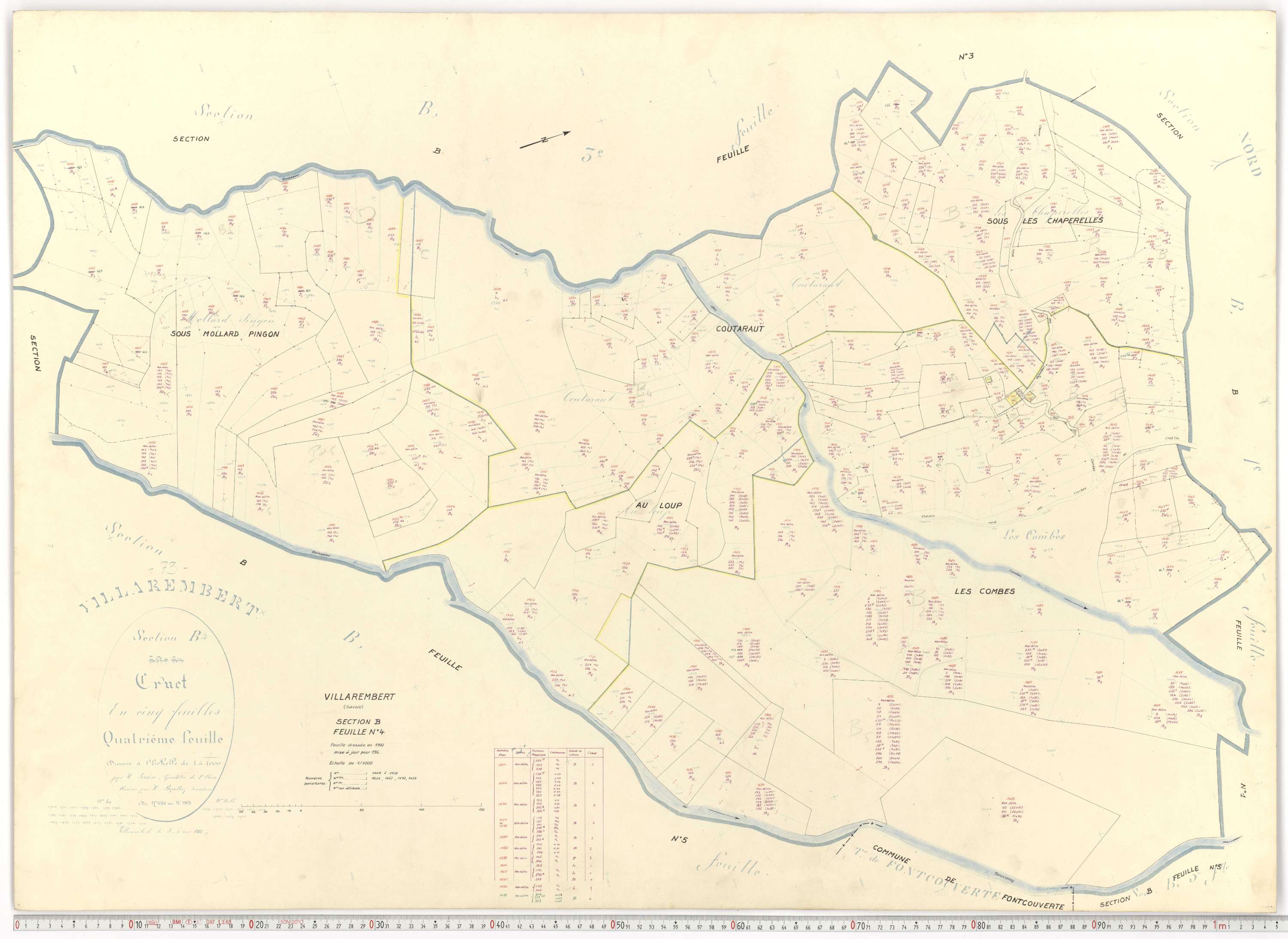 Villarembert - Plans cadastraux du cadastre rénové.
