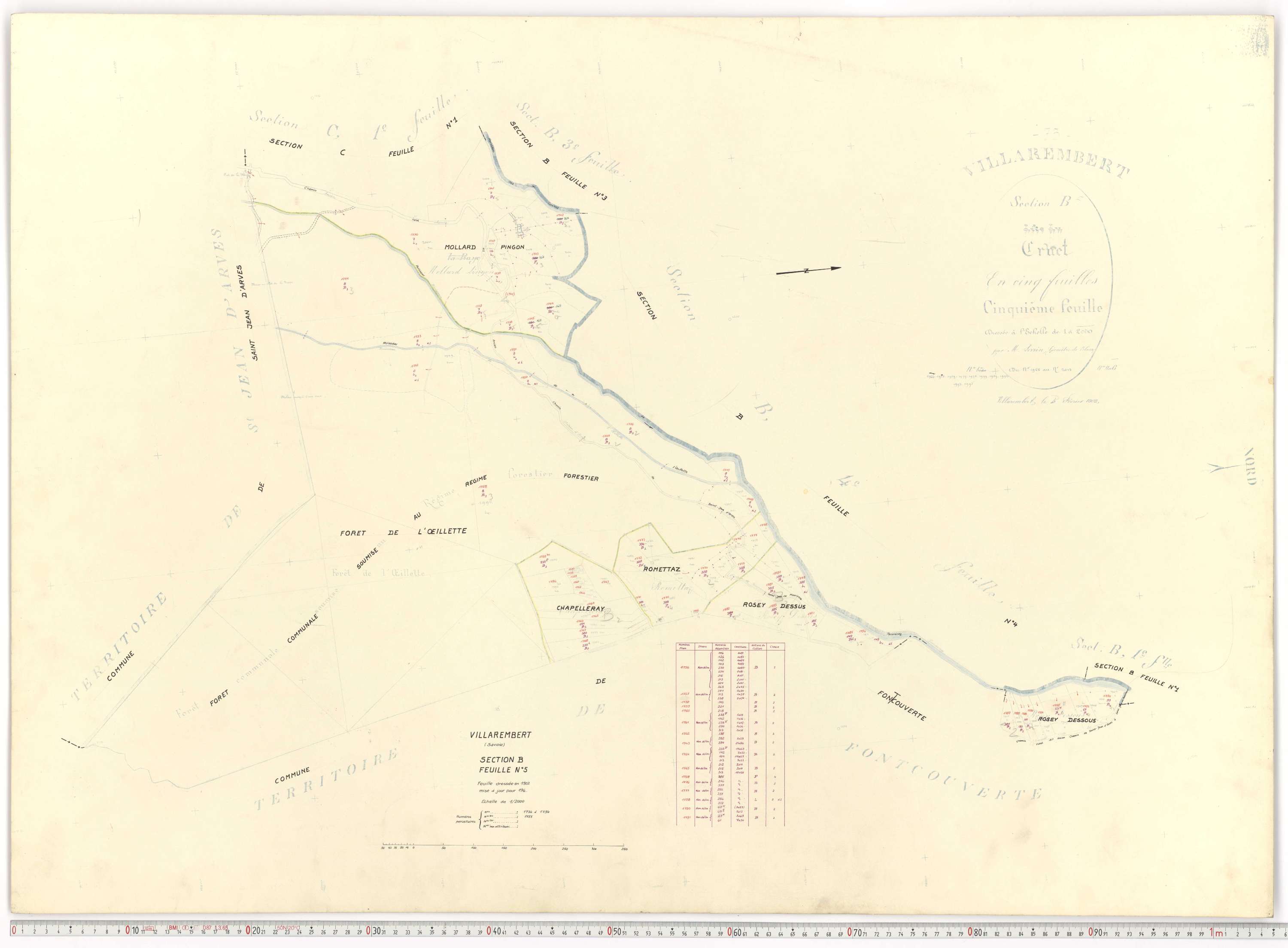 Villarembert - Plans cadastraux du cadastre rénové.