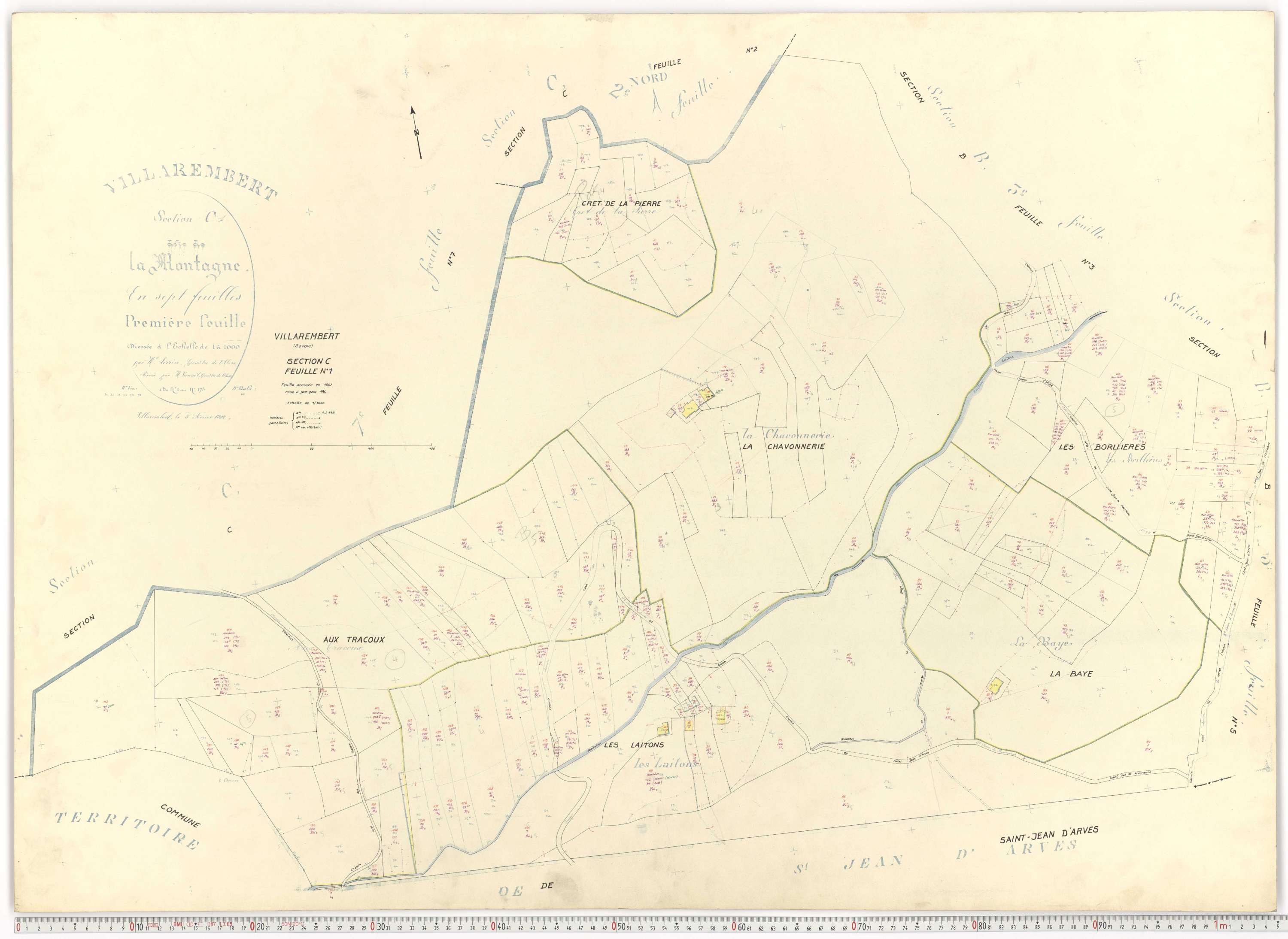 Villarembert - Plans cadastraux du cadastre rénové.