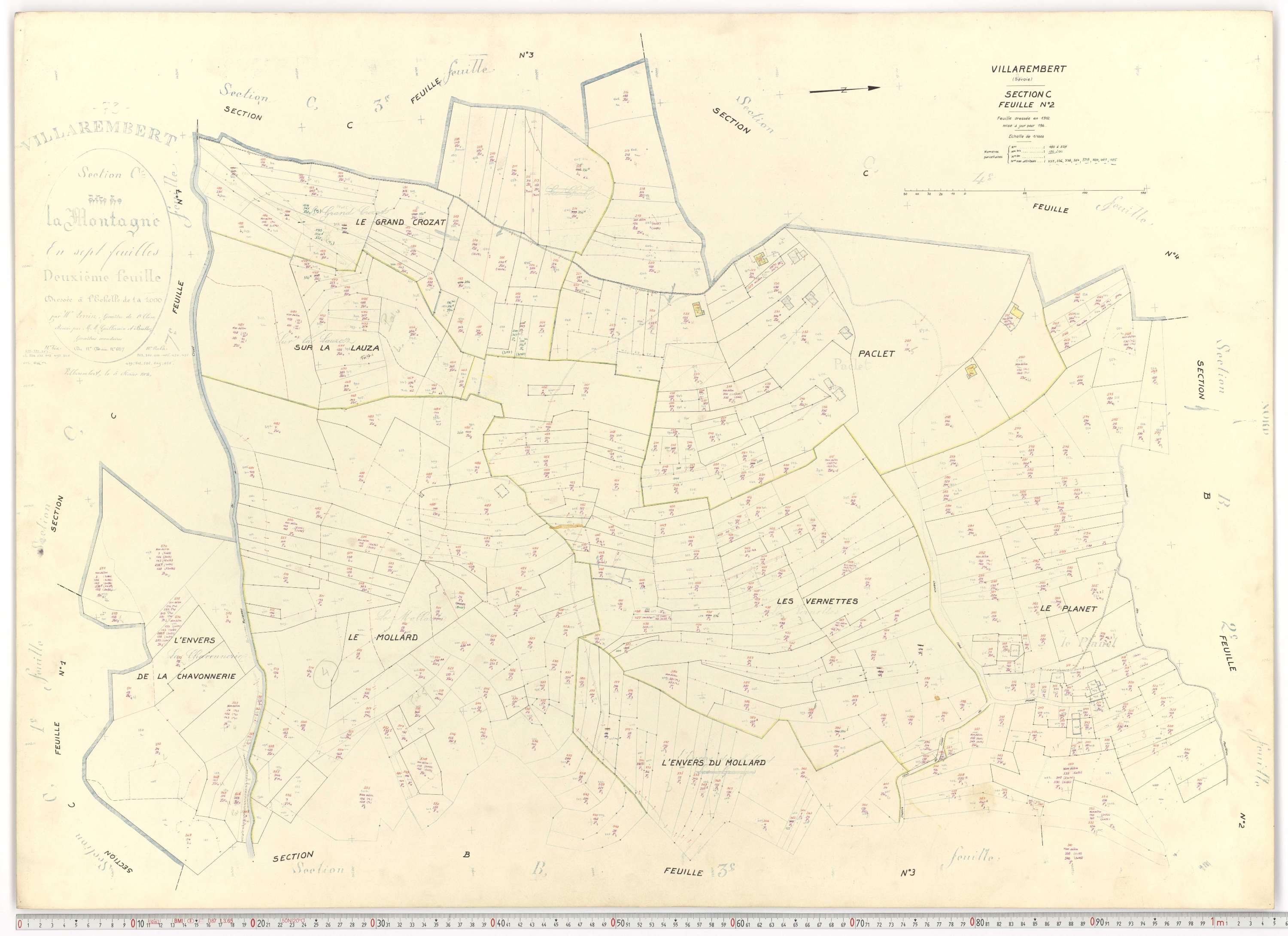 Villarembert - Plans cadastraux du cadastre rénové.