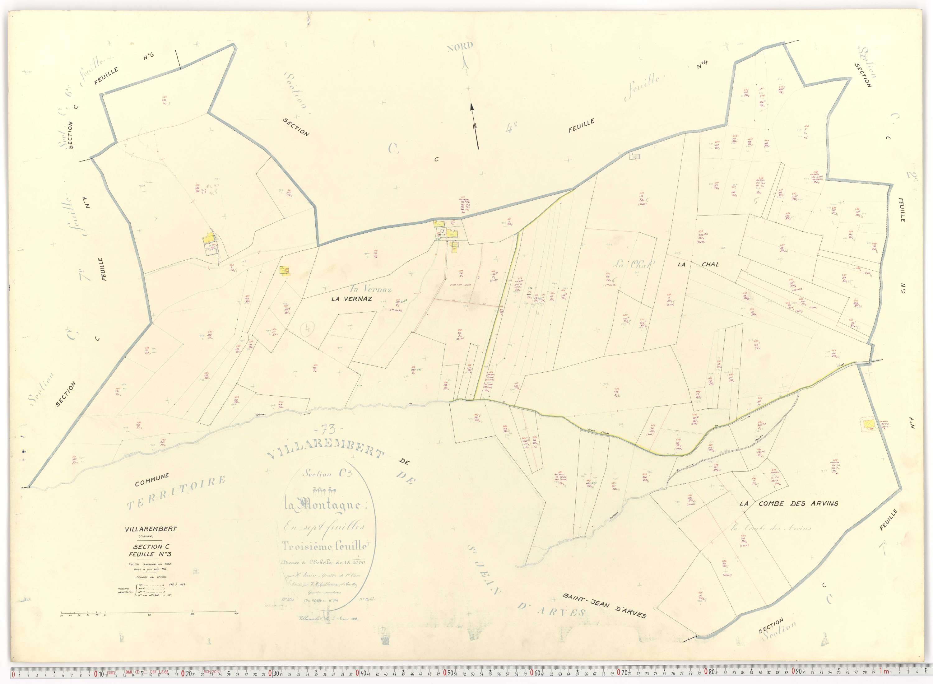 Villarembert - Plans cadastraux du cadastre rénové.