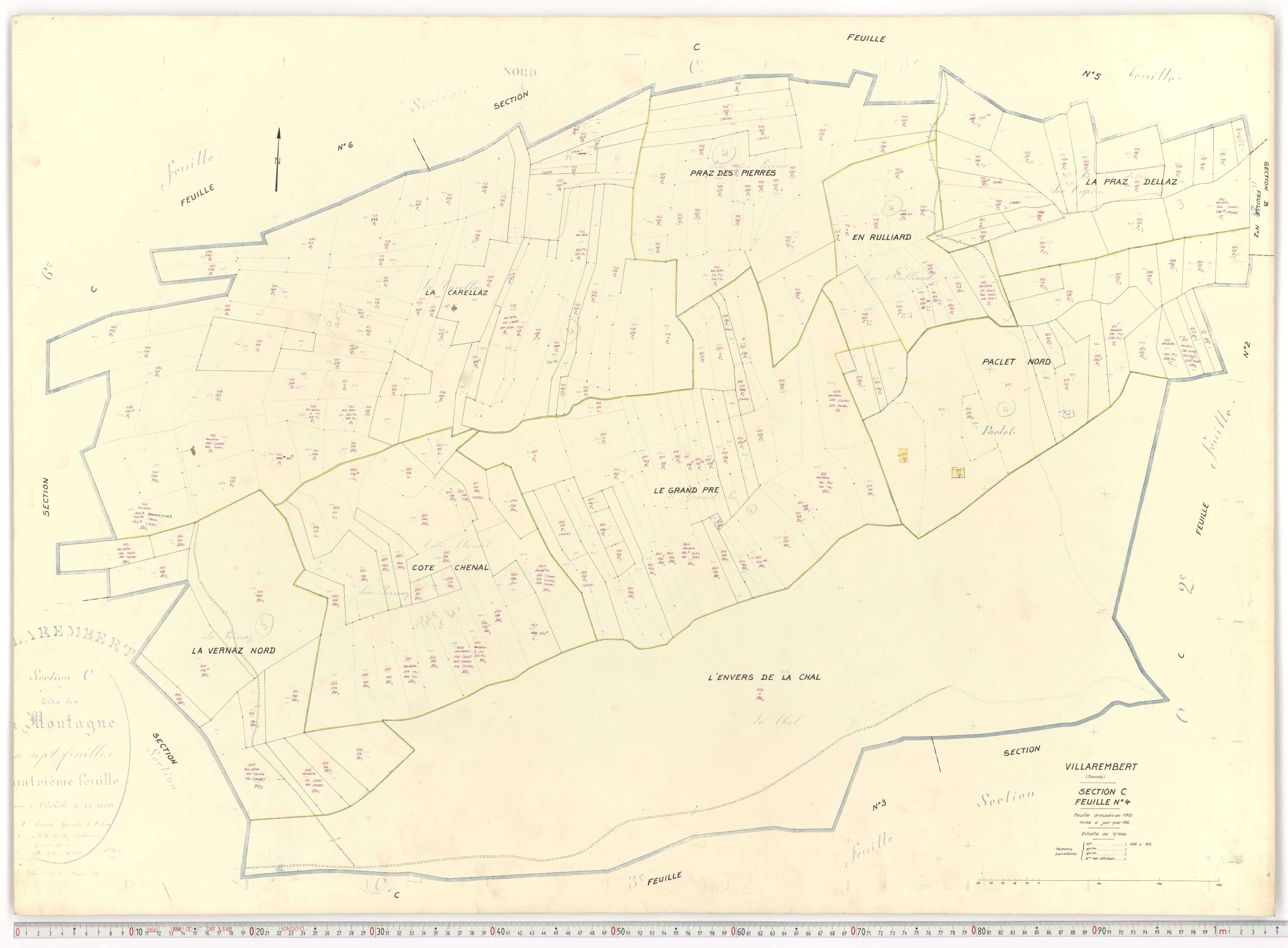 Villarembert - Plans cadastraux du cadastre rénové.