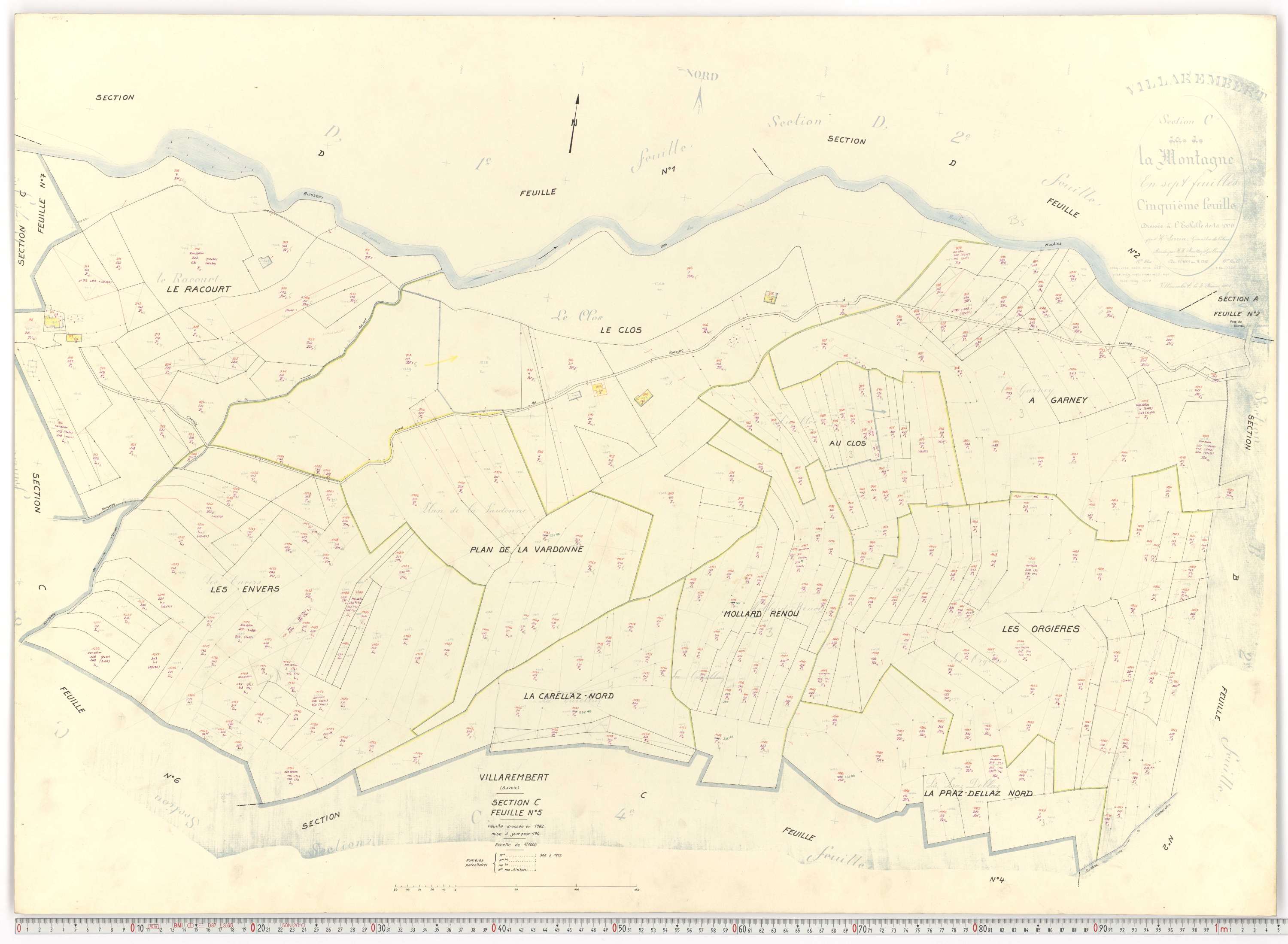 Villarembert - Plans cadastraux du cadastre rénové.