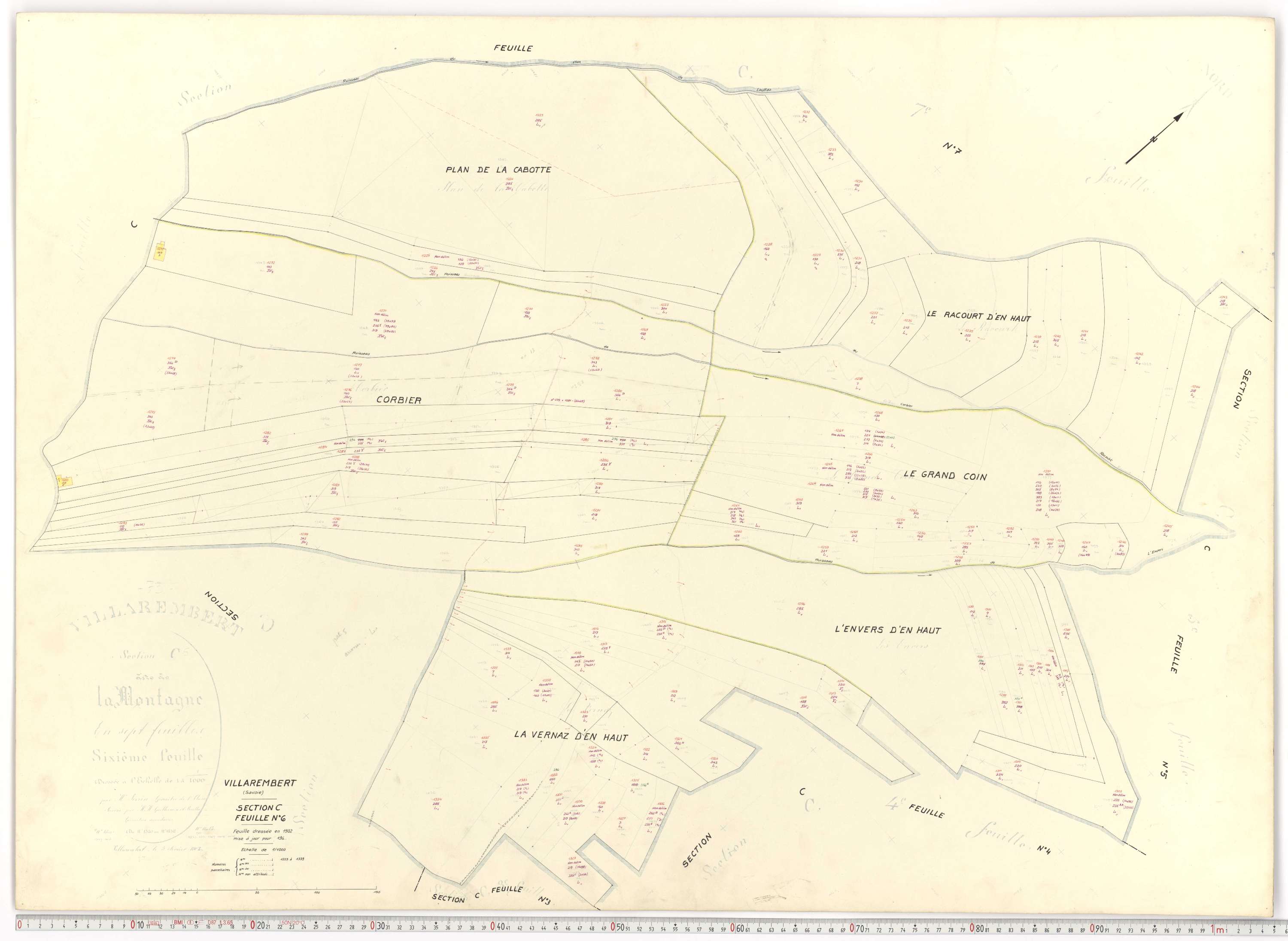 Villarembert - Plans cadastraux du cadastre rénové.