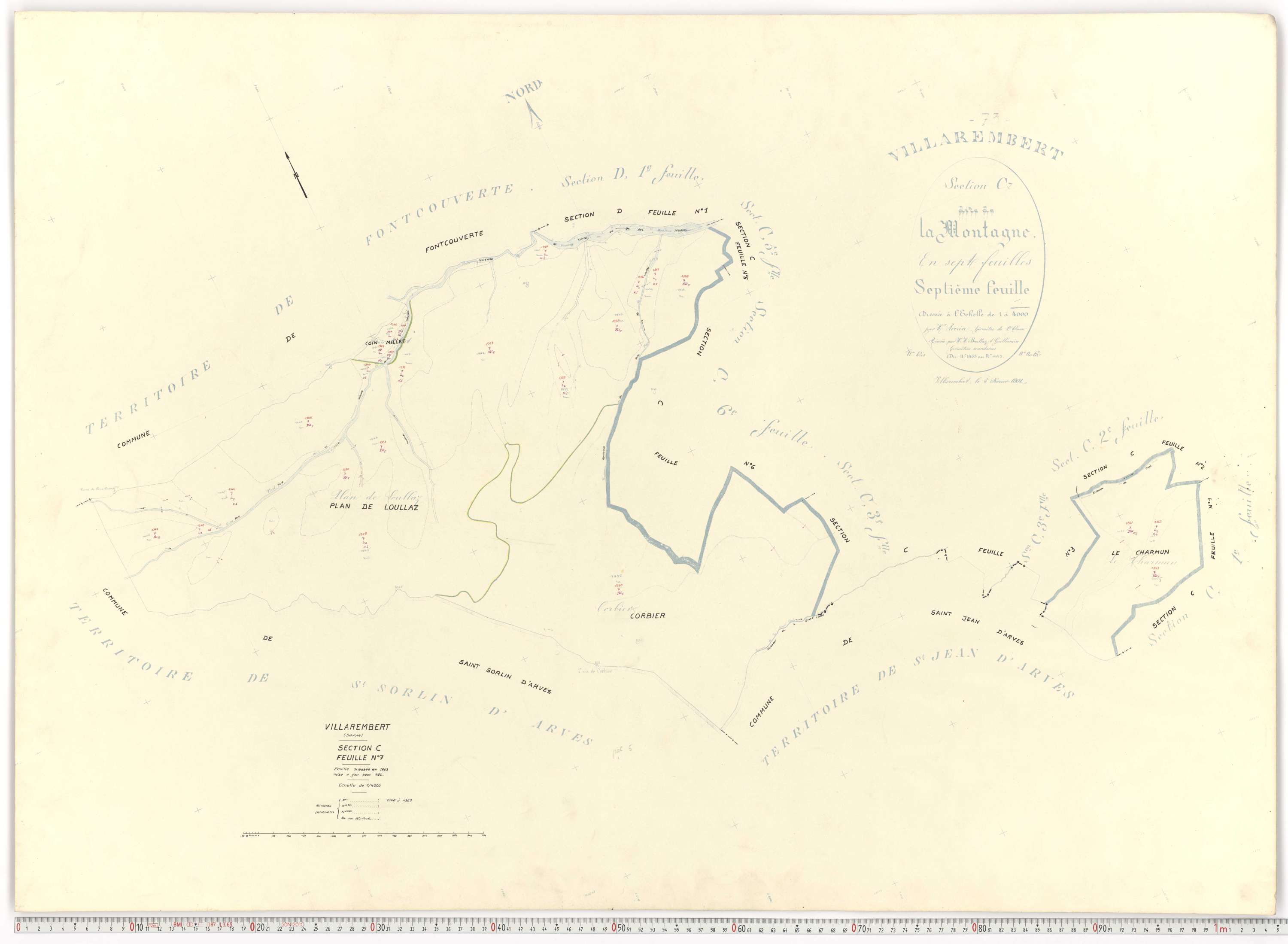 Villarembert - Plans cadastraux du cadastre rénové.