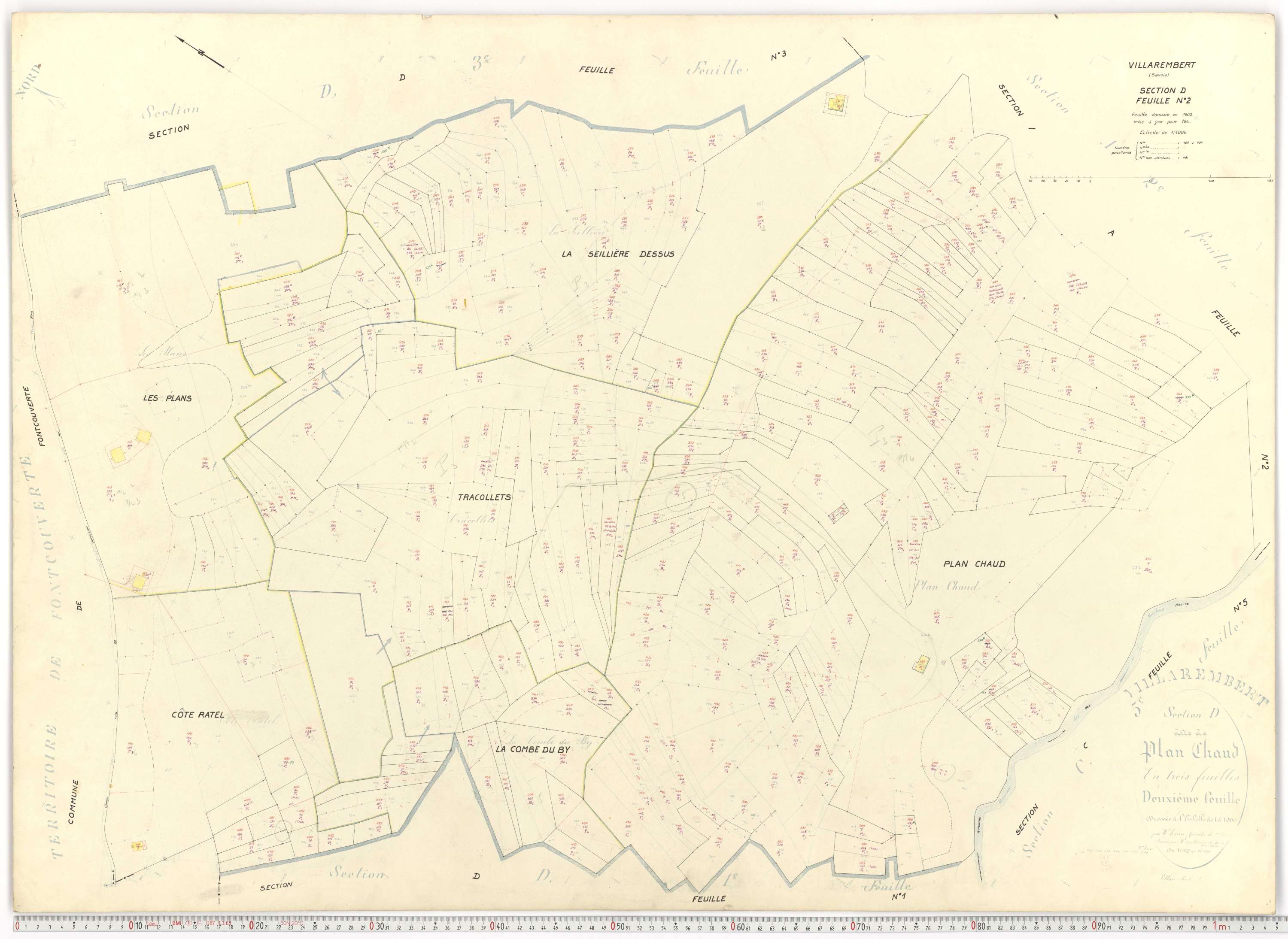 Villarembert - Plans cadastraux du cadastre rénové.