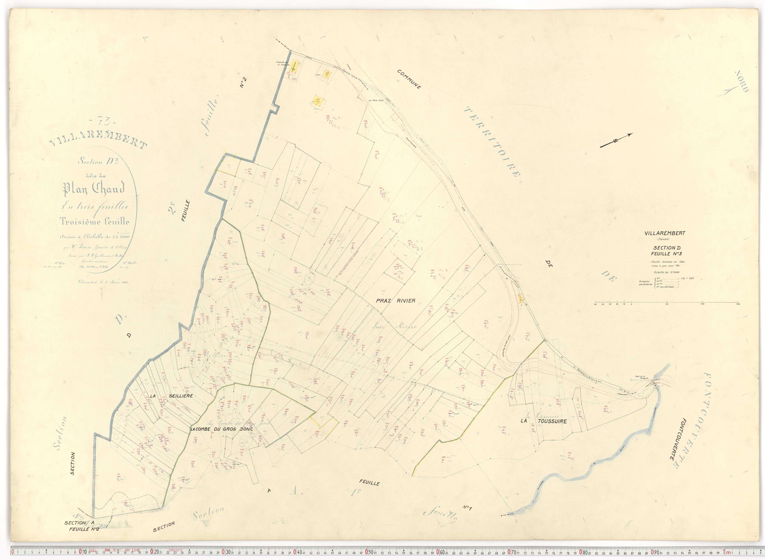 Villarembert - Plans cadastraux du cadastre rénové.