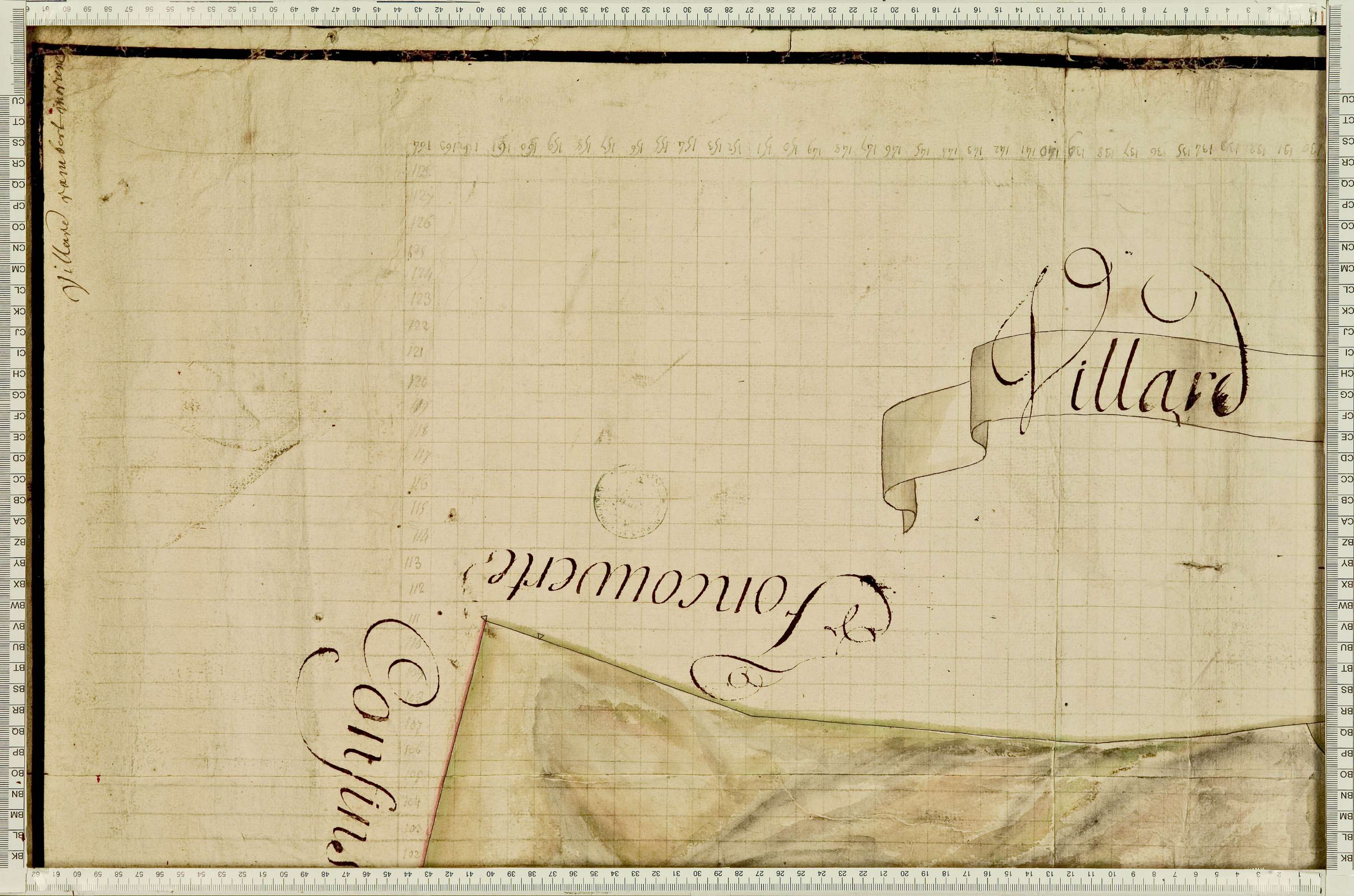 Villarembert - Copie de la mappe originale (plan cadastral) de la commune de Villarambert, dans lequel sont figurées et numérotées les 6651 parcelles qui composent le territoire de la commune. Signée Cocelli, directeur de la péréquation. - (La mappeorigin