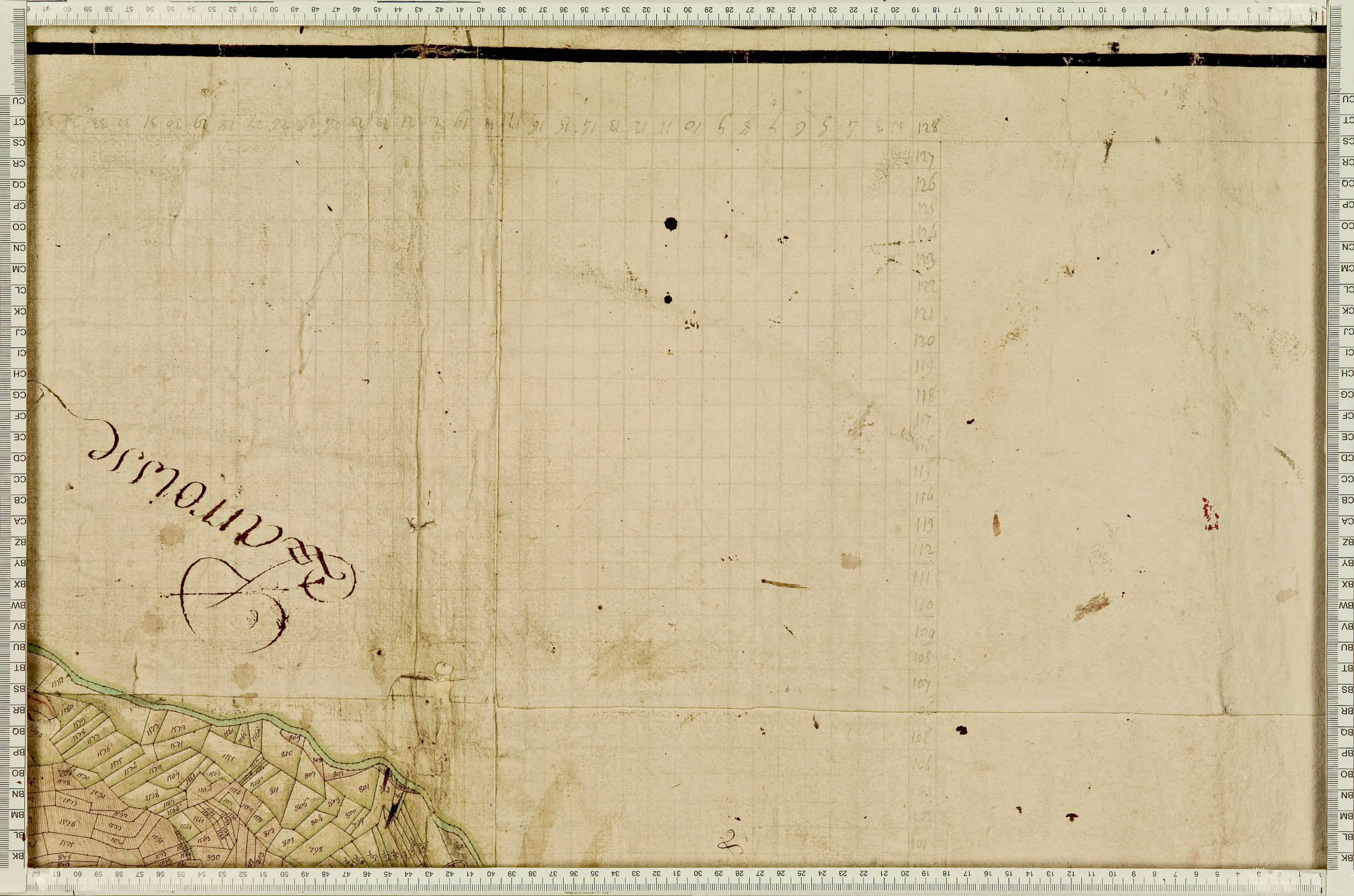 Villarembert - Copie de la mappe originale (plan cadastral) de la commune de Villarambert, dans lequel sont figurées et numérotées les 6651 parcelles qui composent le territoire de la commune. Signée Cocelli, directeur de la péréquation. - (La mappeorigin