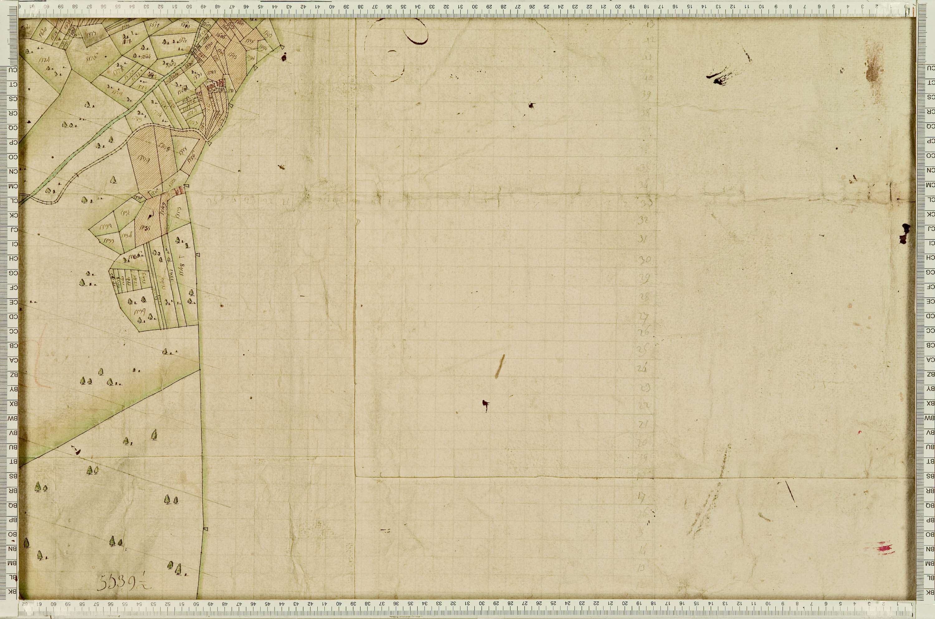 Villarembert - Copie de la mappe originale (plan cadastral) de la commune de Villarambert, dans lequel sont figurées et numérotées les 6651 parcelles qui composent le territoire de la commune. Signée Cocelli, directeur de la péréquation. - (La mappeorigin