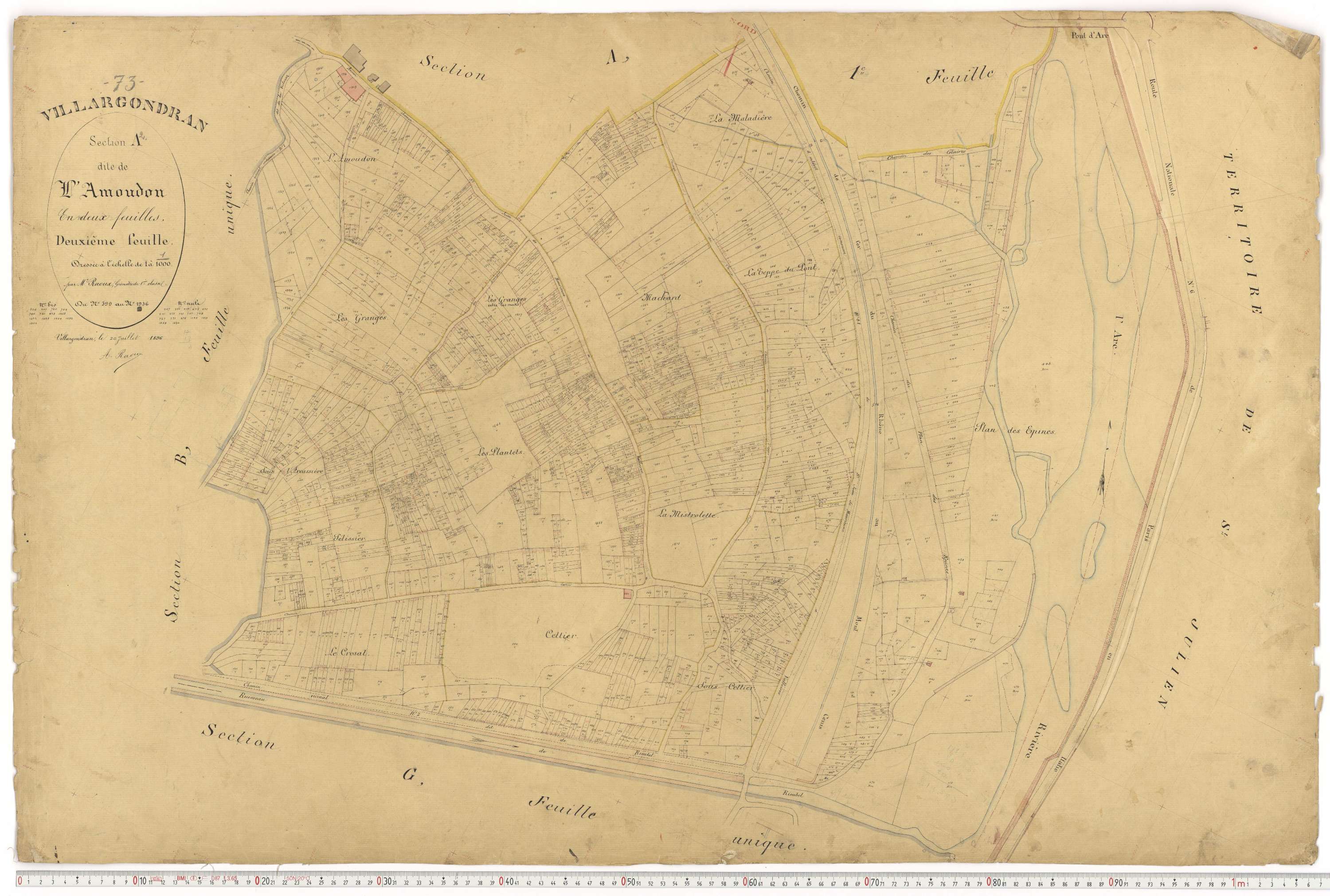 Villargondran - Plans cadastraux du premier cadastre français.