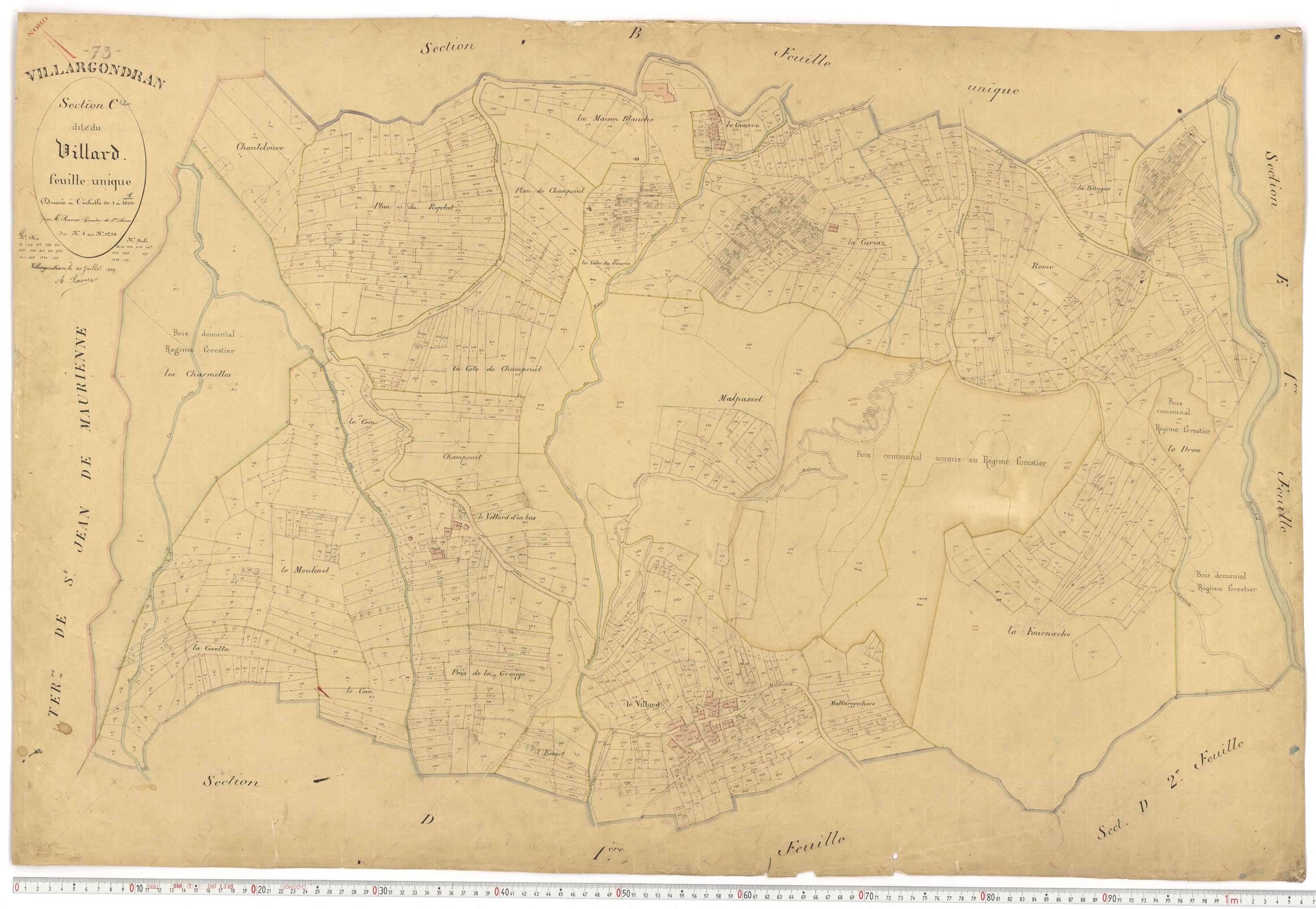 Villargondran - Plans cadastraux du premier cadastre français.