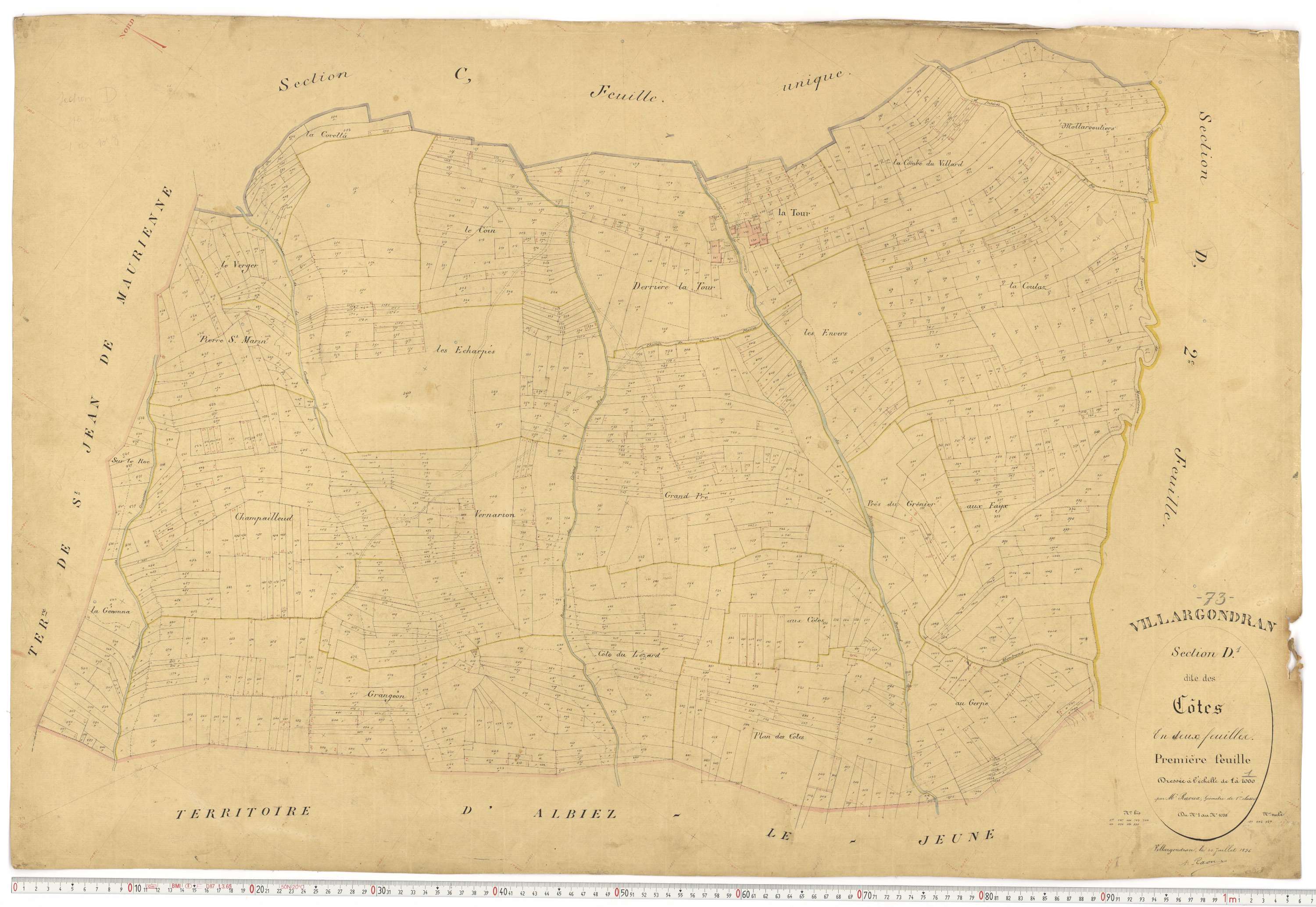 Villargondran - Plans cadastraux du premier cadastre français.