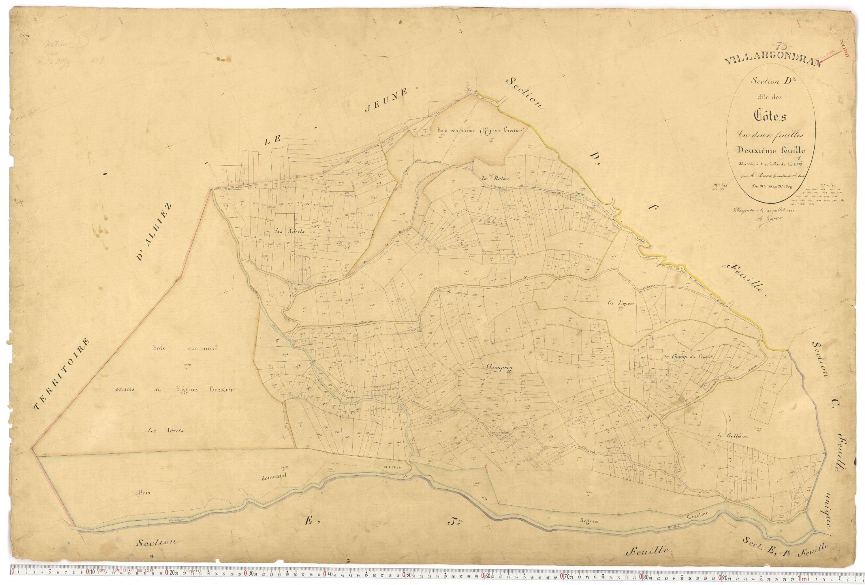 Villargondran - Plans cadastraux du premier cadastre français.
