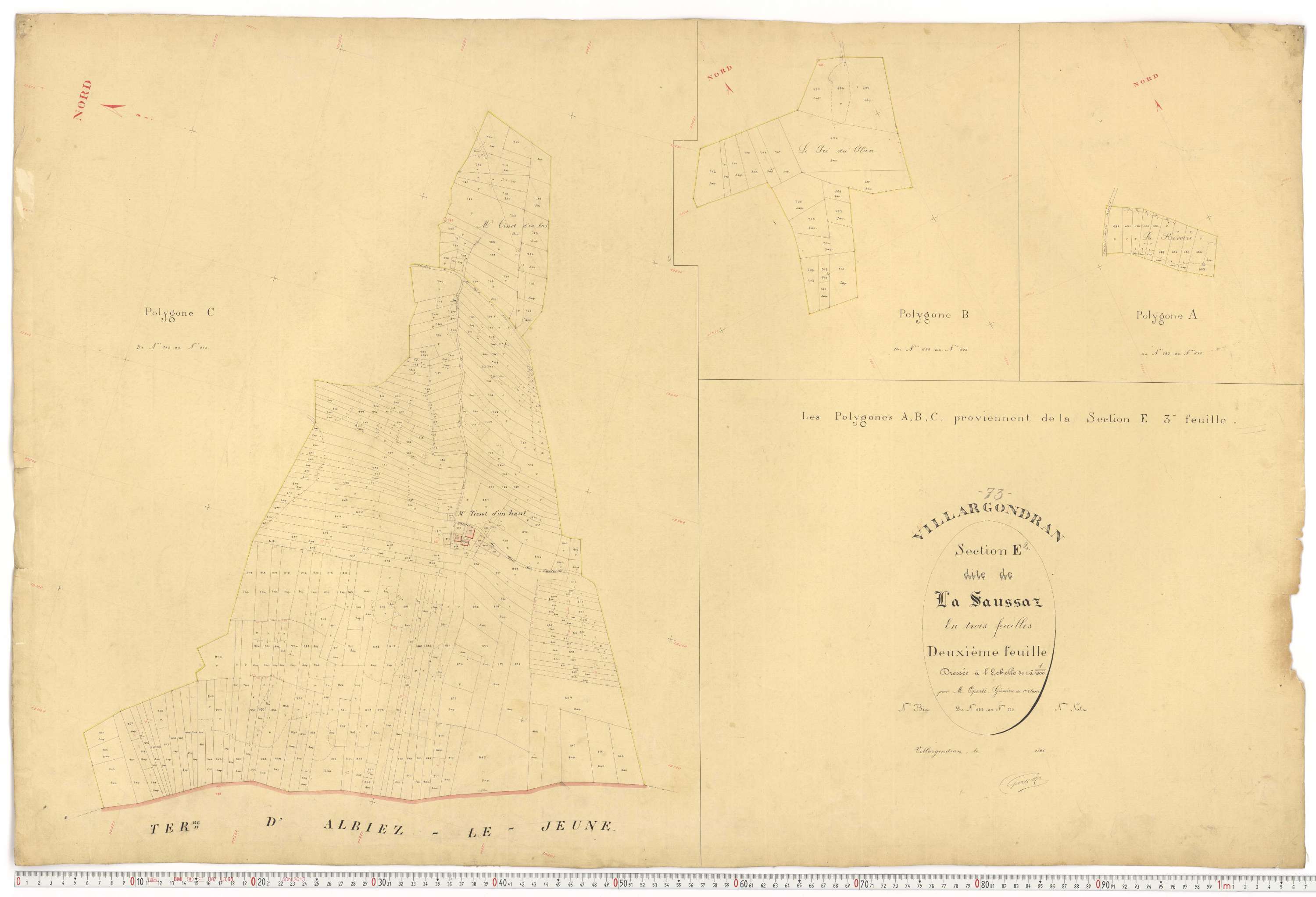 Villargondran - Plans cadastraux du premier cadastre français.