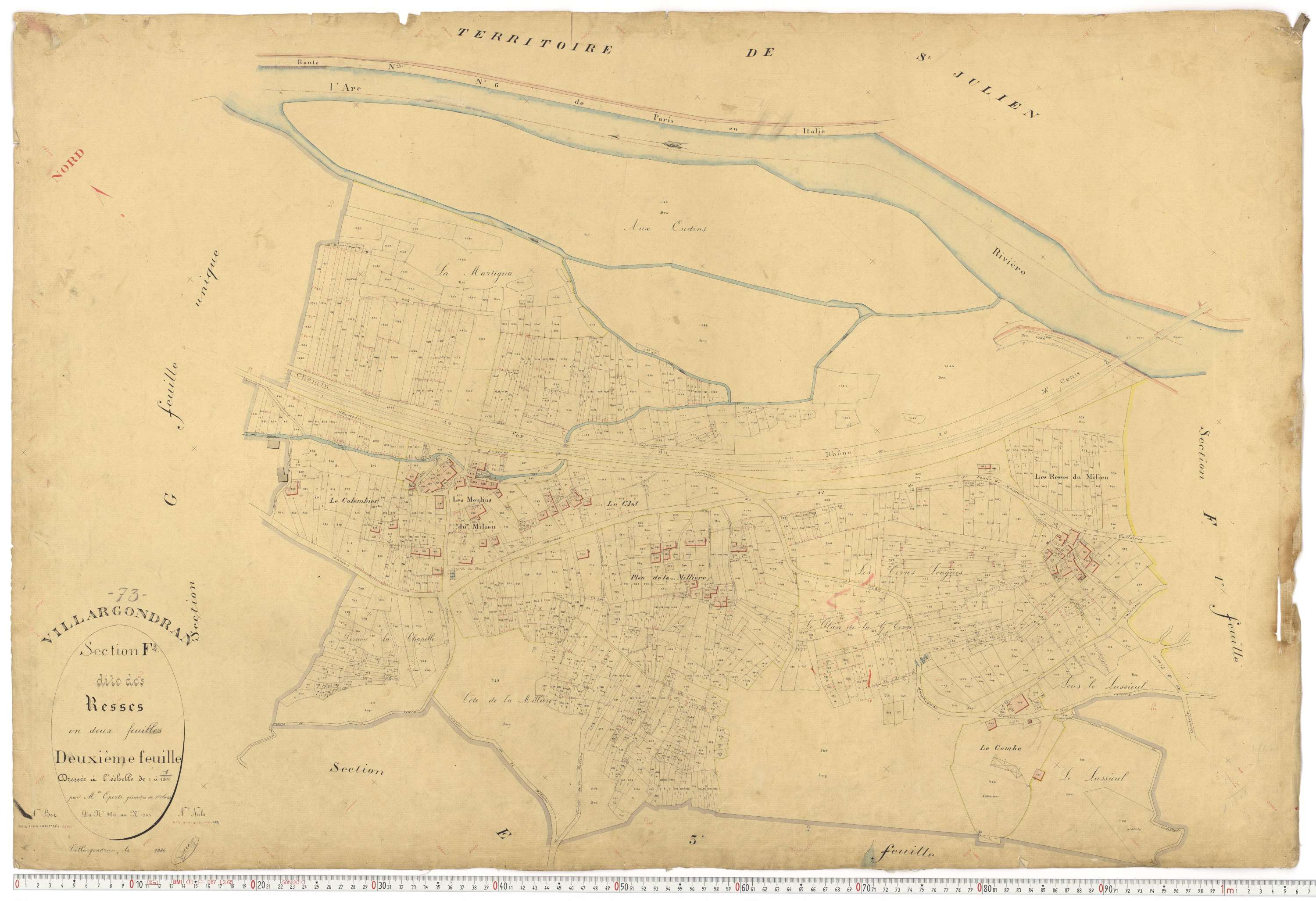 Villargondran - Plans cadastraux du premier cadastre français.