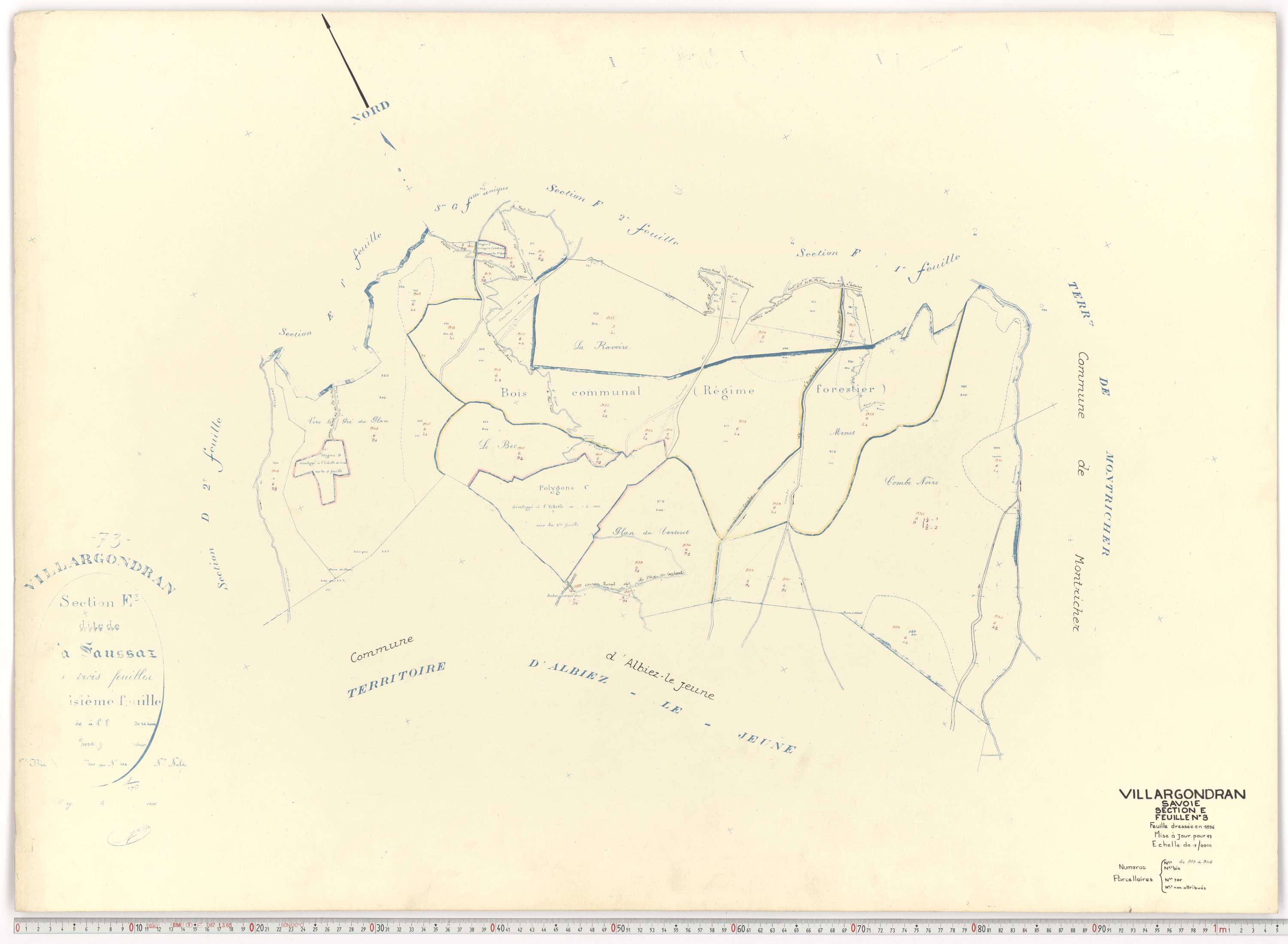 Villargondran - Plans cadastraux du cadastre rénové.