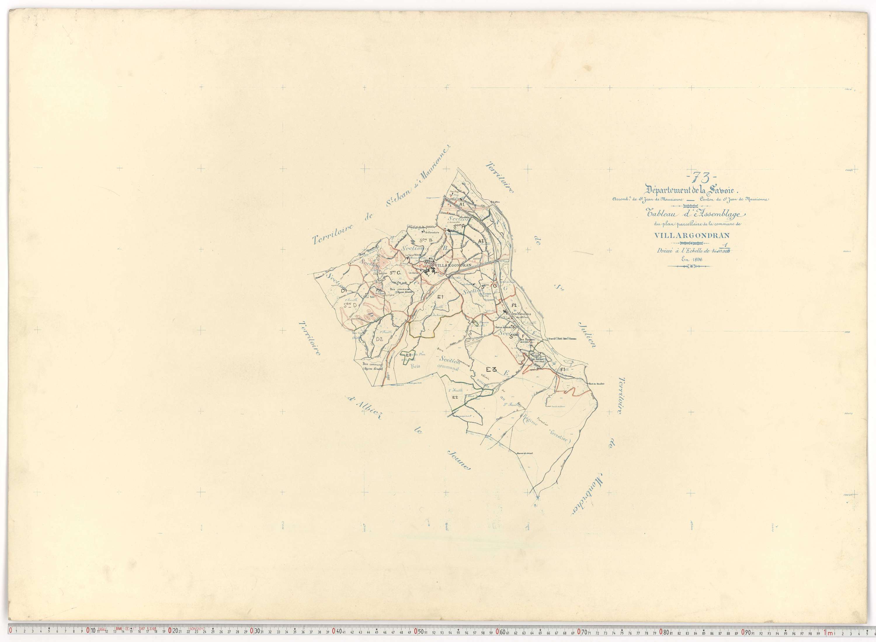Villargondran - Plans cadastraux du cadastre rénové.