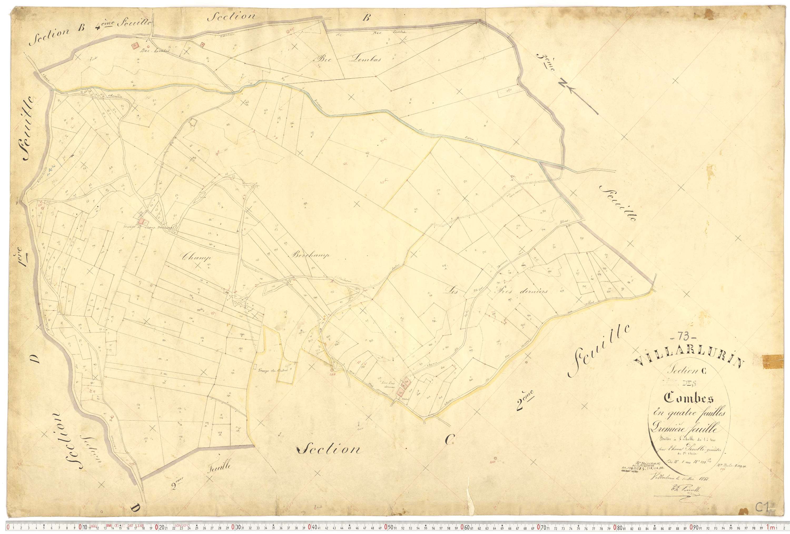 Villarlurin - Plans cadastraux du premier cadastre français.