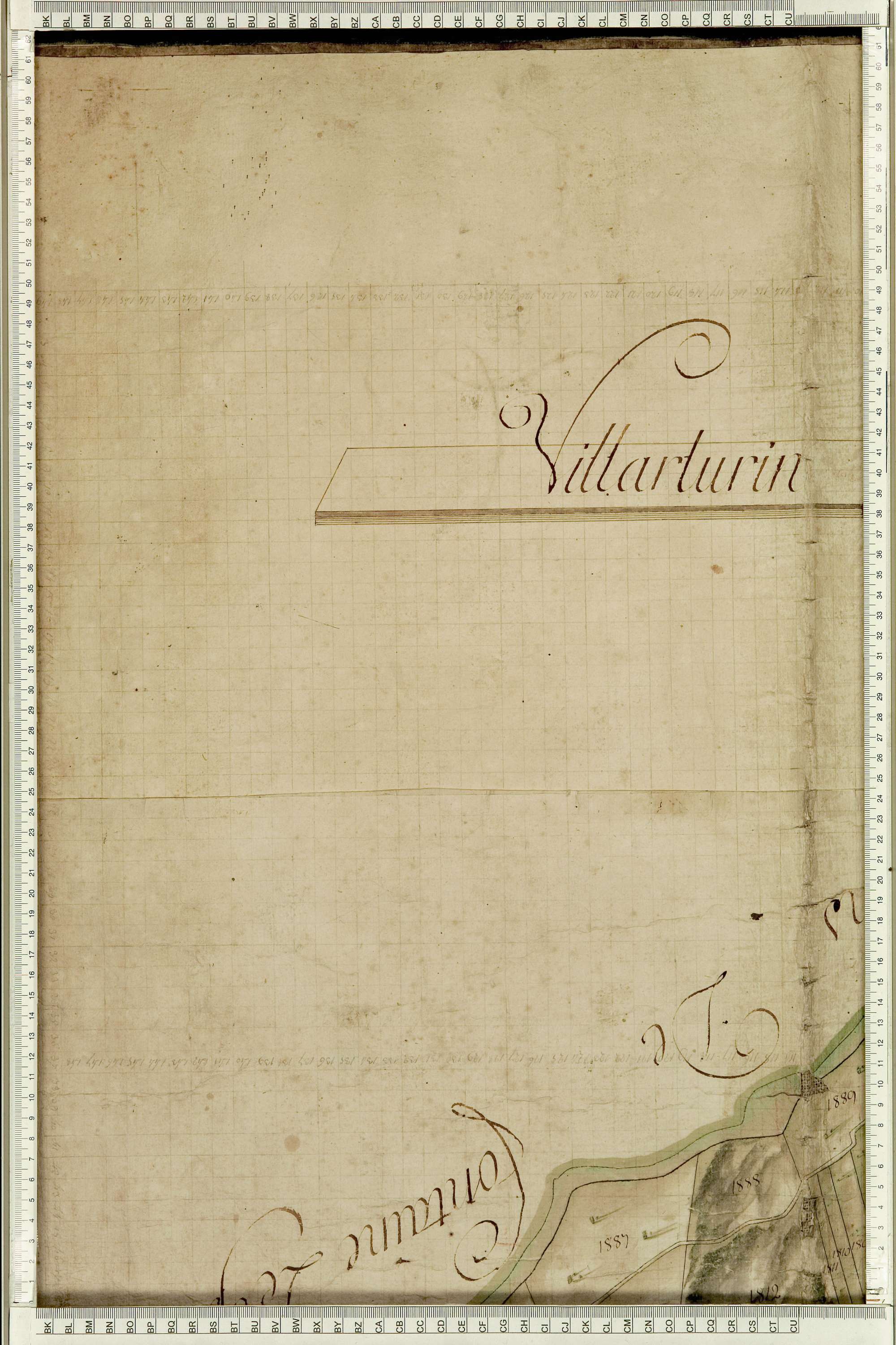 Villarlurin - Copie de la mappe originale (plan cadastral) de la commune de Villard-Lurin. Signée Cocelli, directeur de la péréquation.