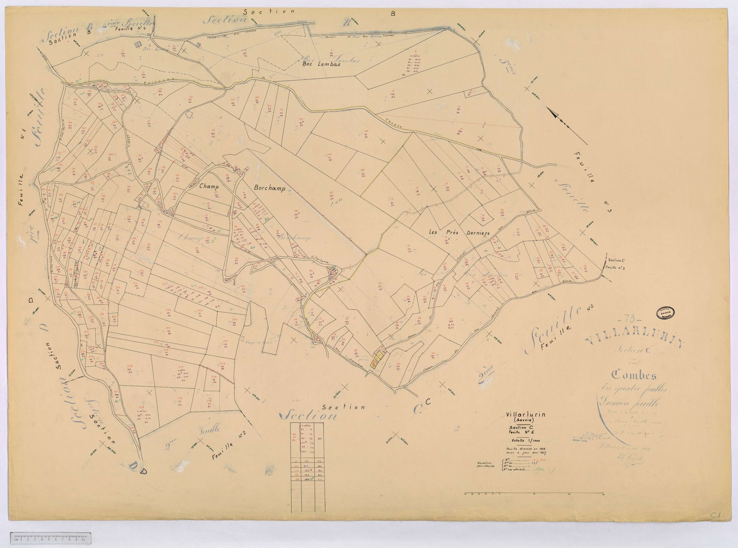 Villarlurin - Cadastre rénové (1967).