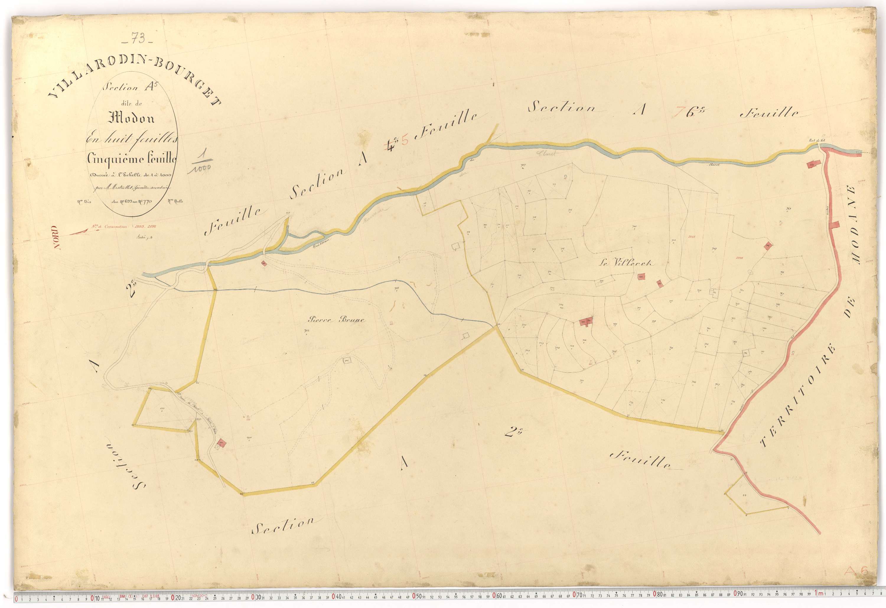 Villarodin-Bourget - Plans cadastraux du premier cadastre français.