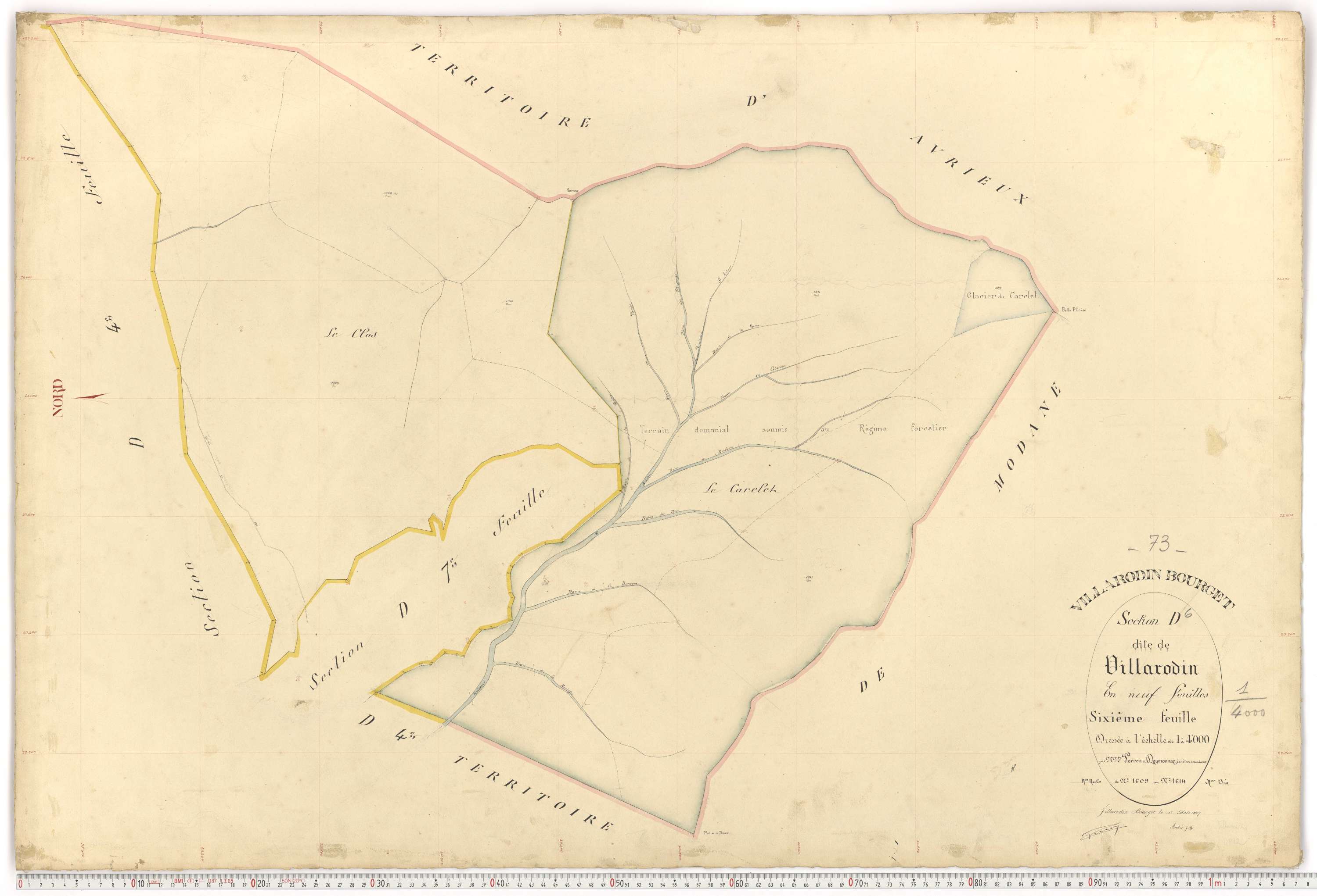Villarodin-Bourget - Plans cadastraux du premier cadastre français.