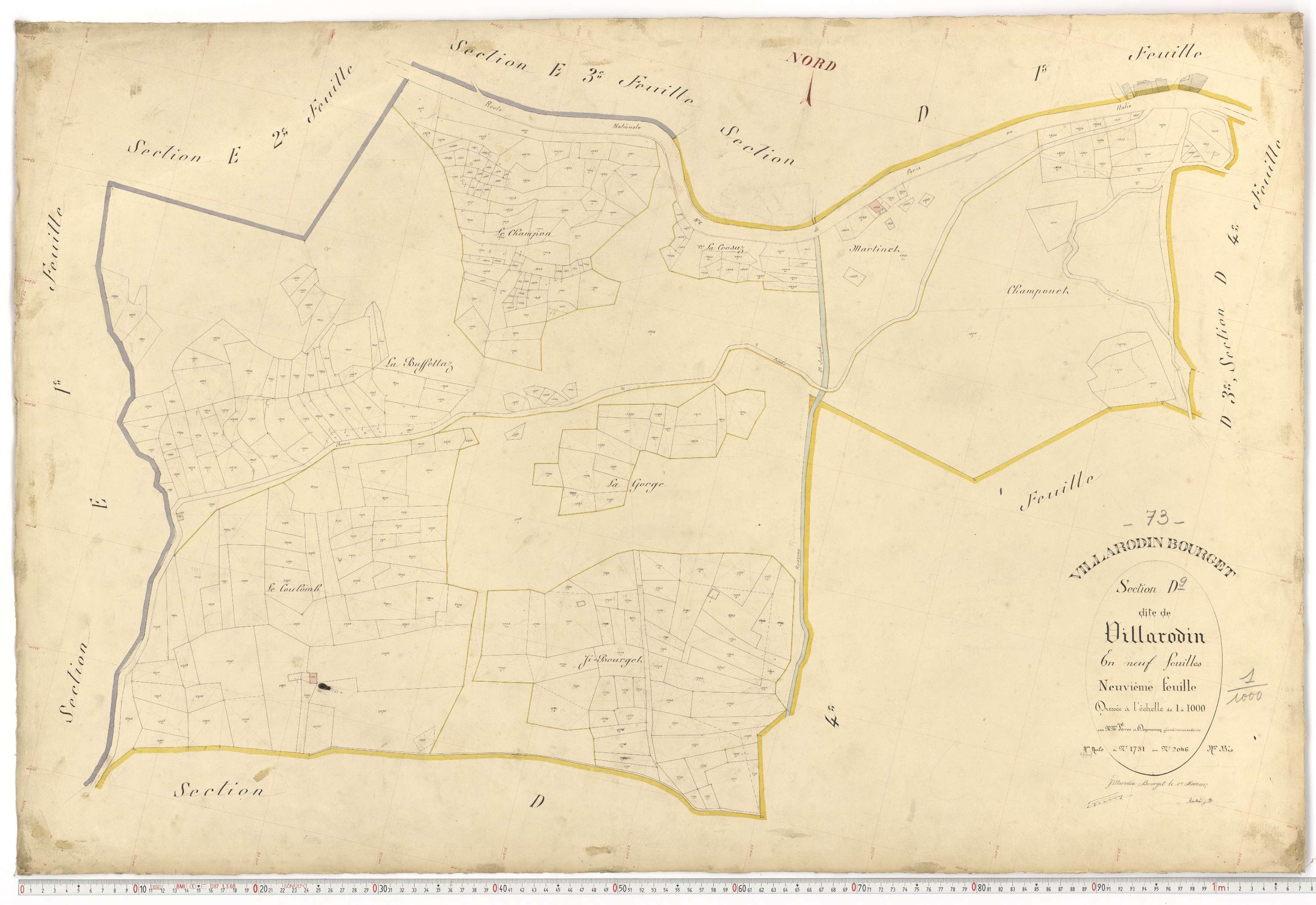 Villarodin-Bourget - Plans cadastraux du premier cadastre français.