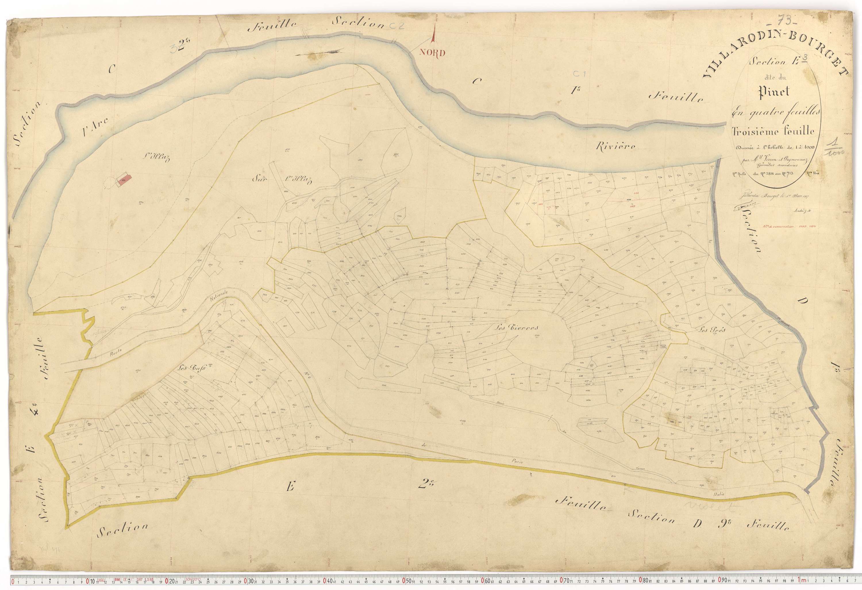 Villarodin-Bourget - Plans cadastraux du premier cadastre français.