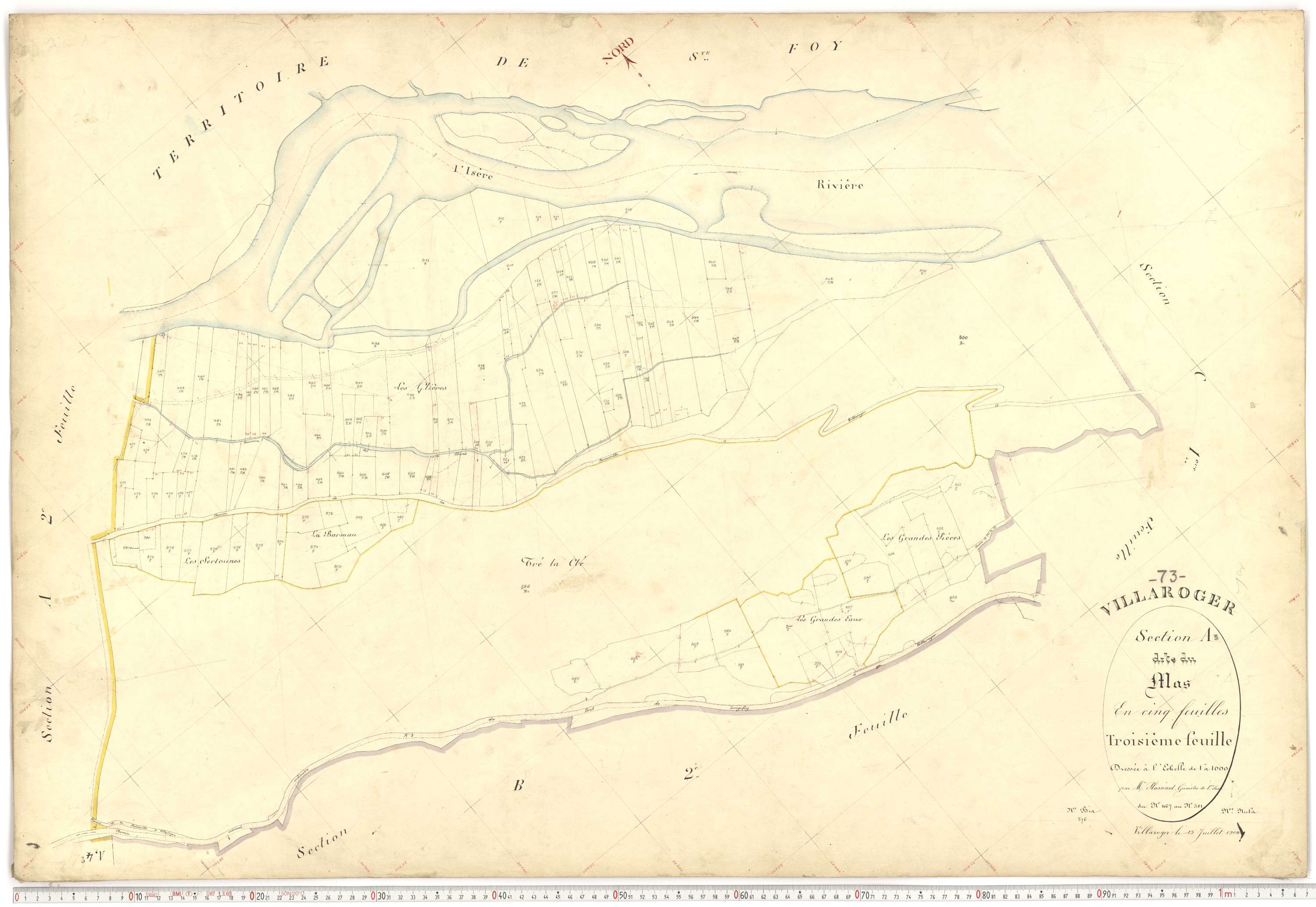 Villaroger - Plans cadastraux du premier cadastre français.