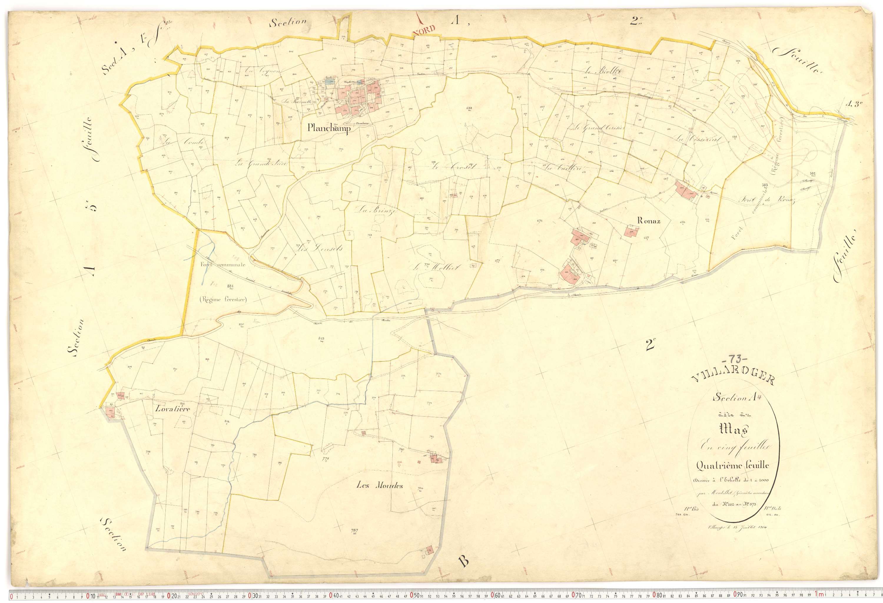 Villaroger - Plans cadastraux du premier cadastre français.