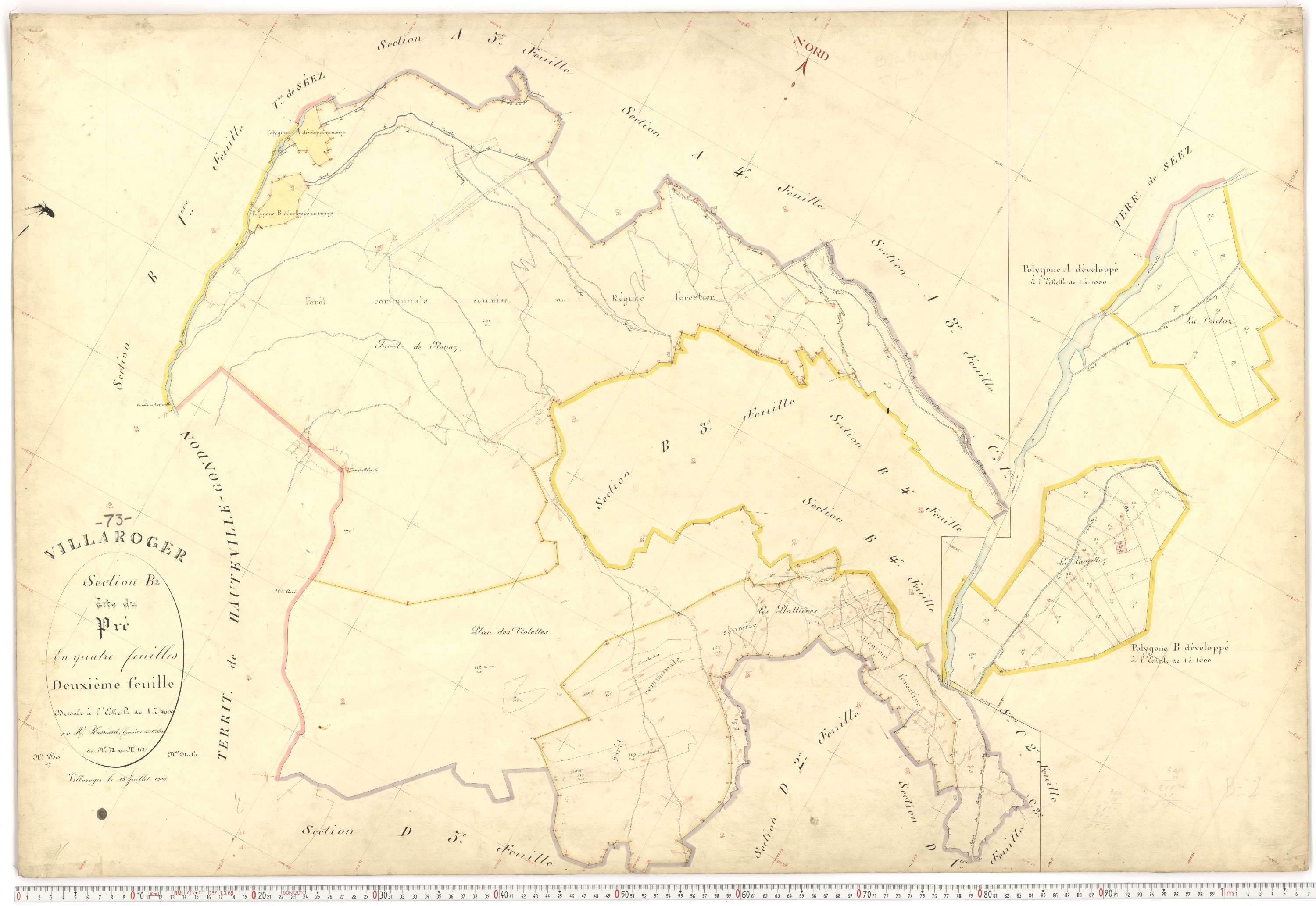 Villaroger - Plans cadastraux du premier cadastre français.
