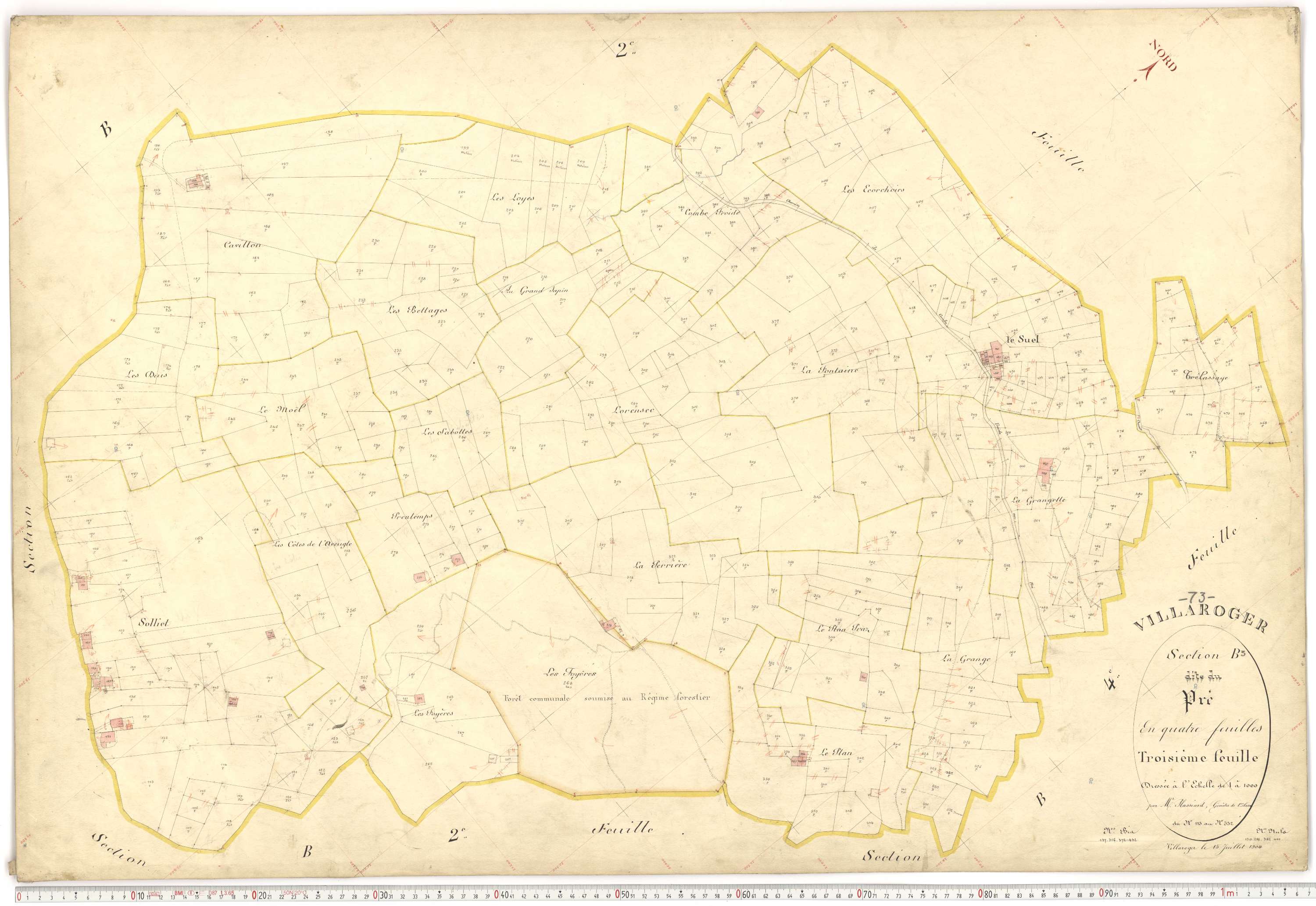Villaroger - Plans cadastraux du premier cadastre français.