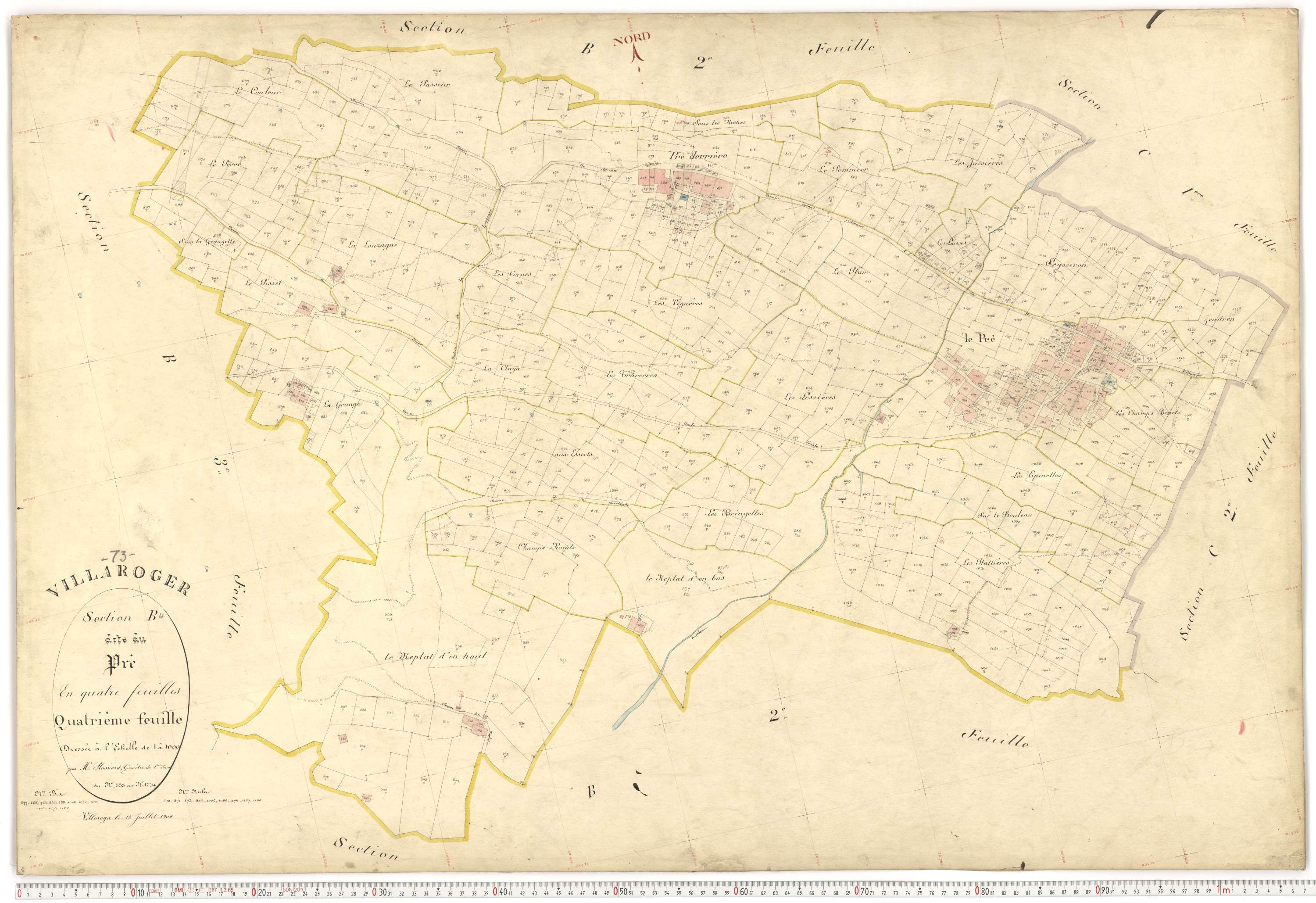 Villaroger - Plans cadastraux du premier cadastre français.