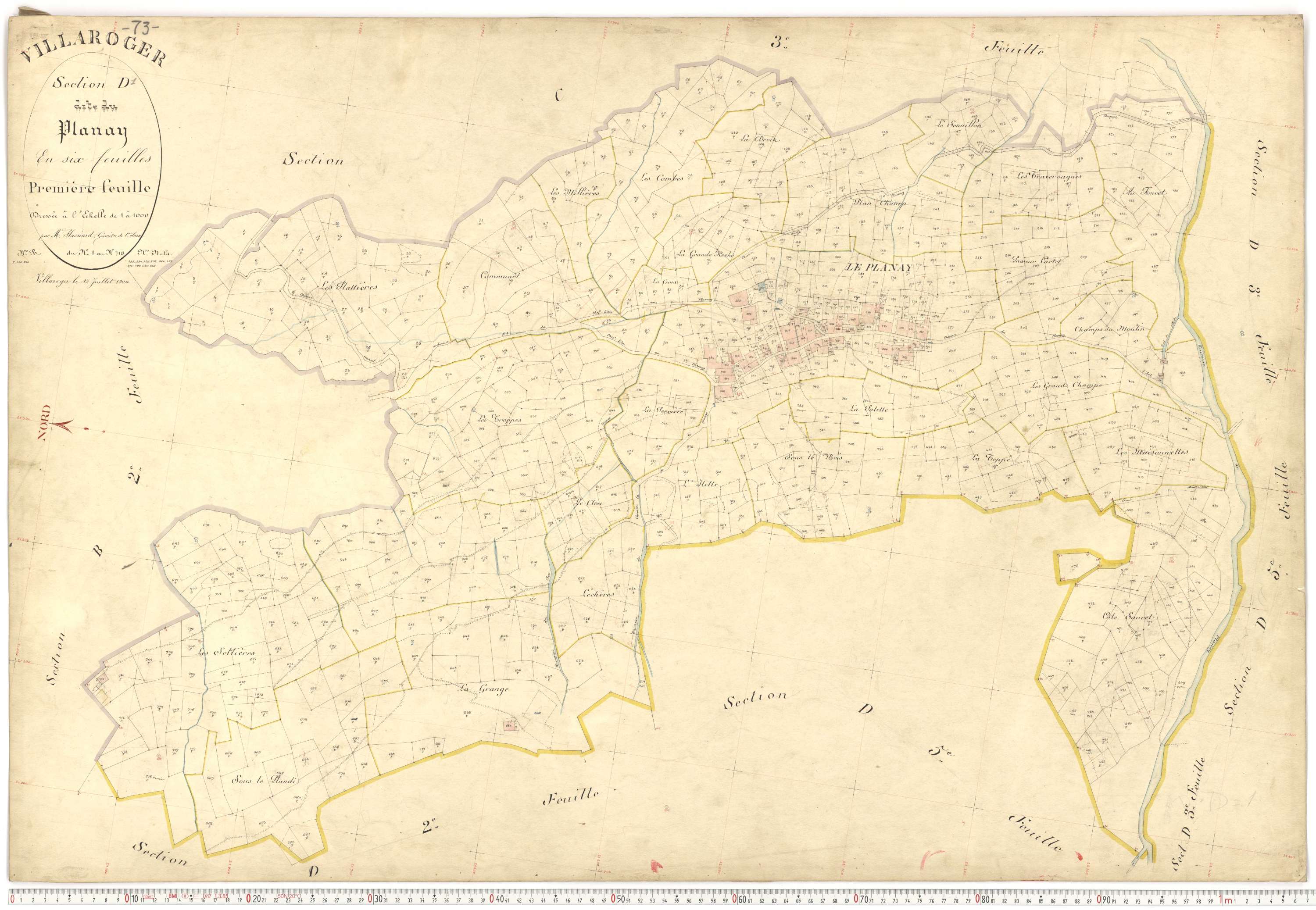 Villaroger - Plans cadastraux du premier cadastre français.