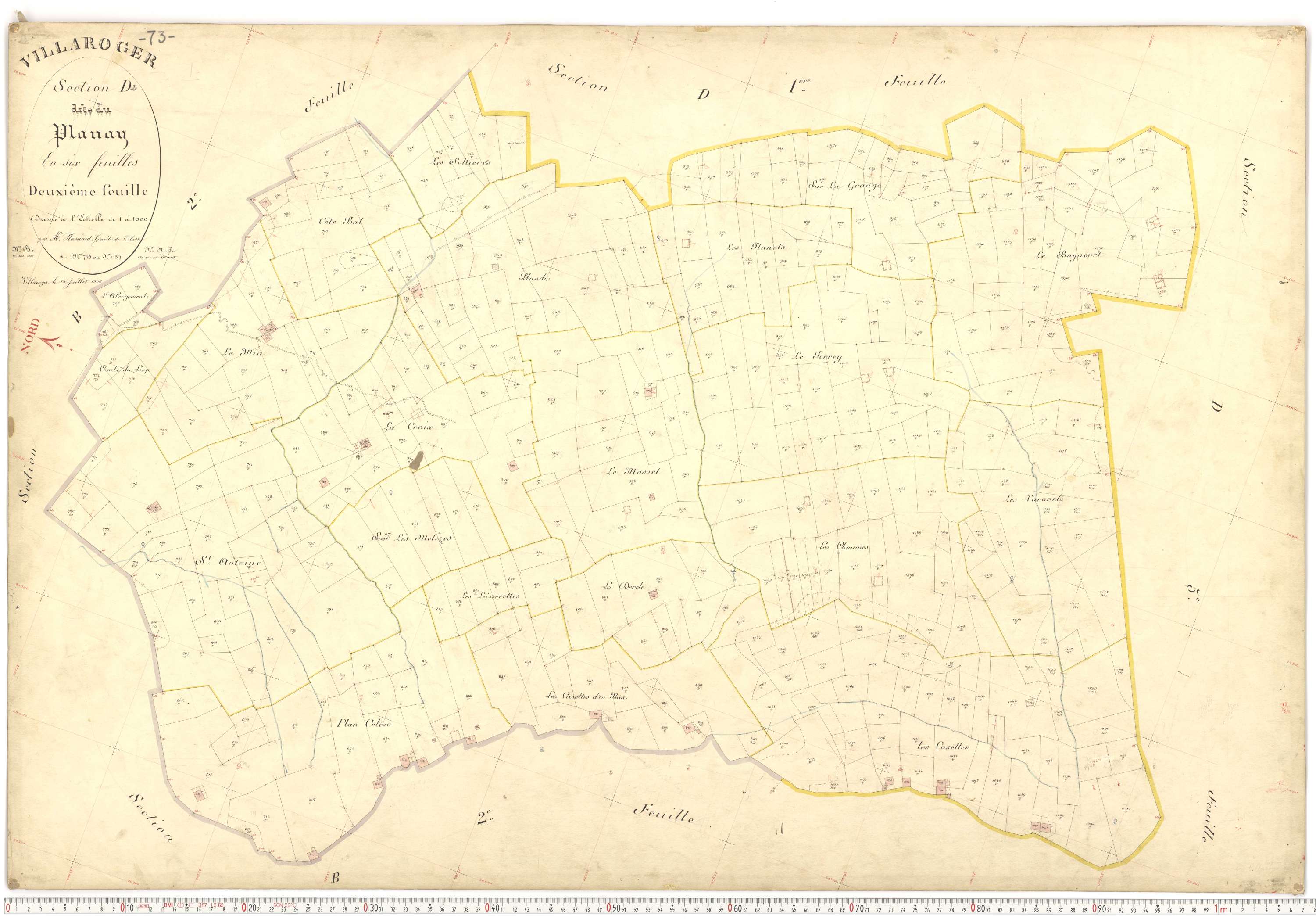 Villaroger - Plans cadastraux du premier cadastre français.