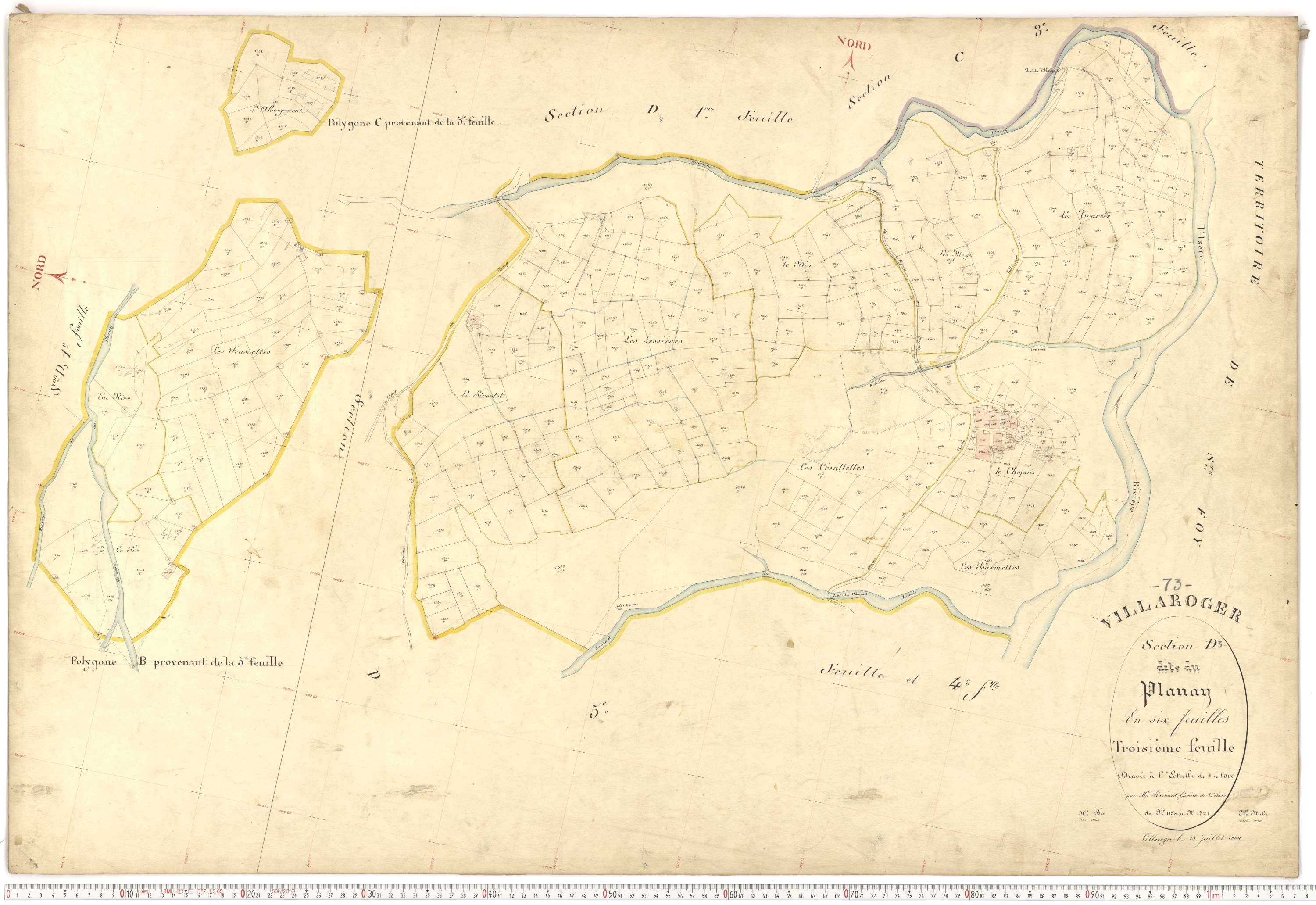 Villaroger - Plans cadastraux du premier cadastre français.