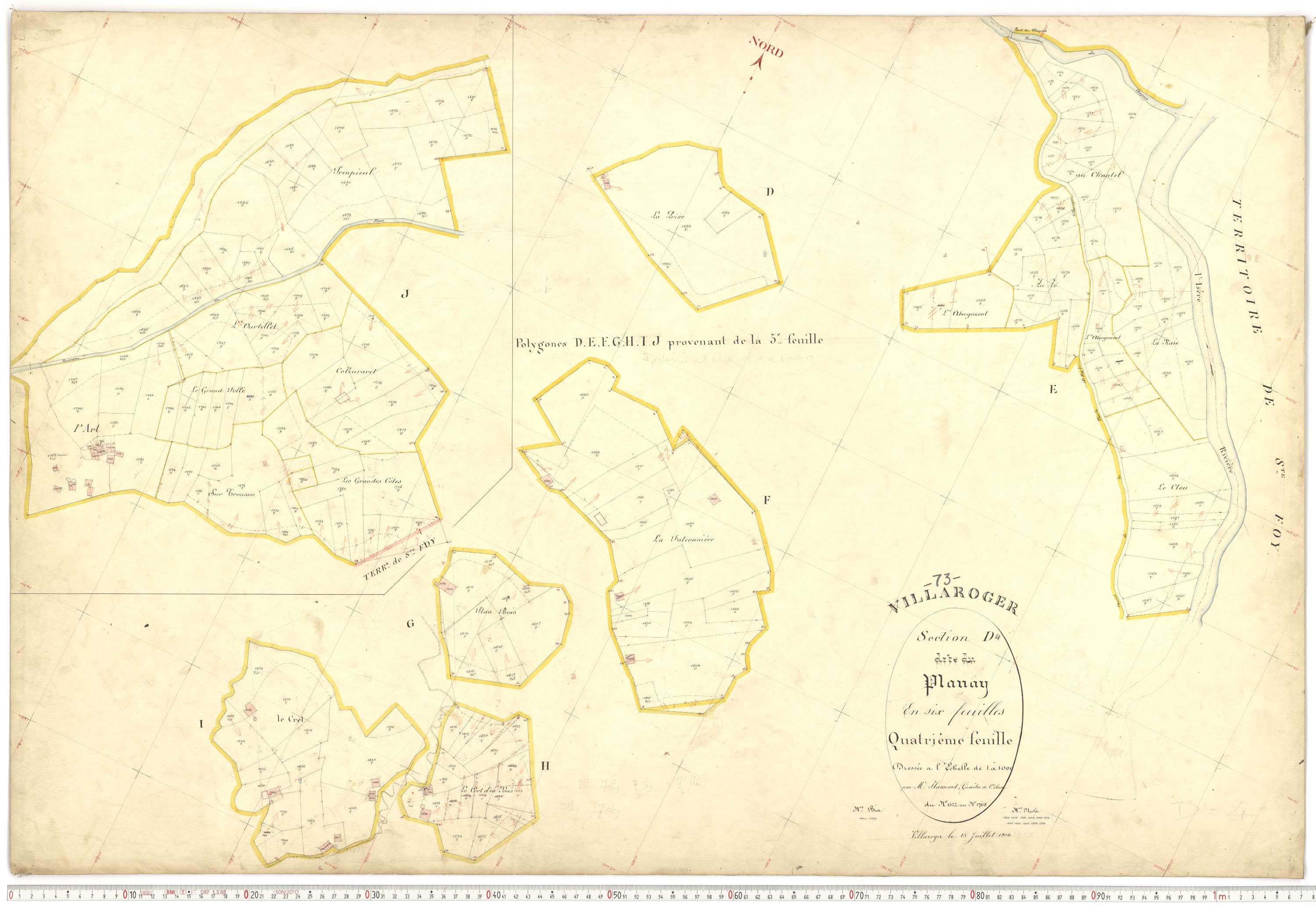 Villaroger - Plans cadastraux du premier cadastre français.