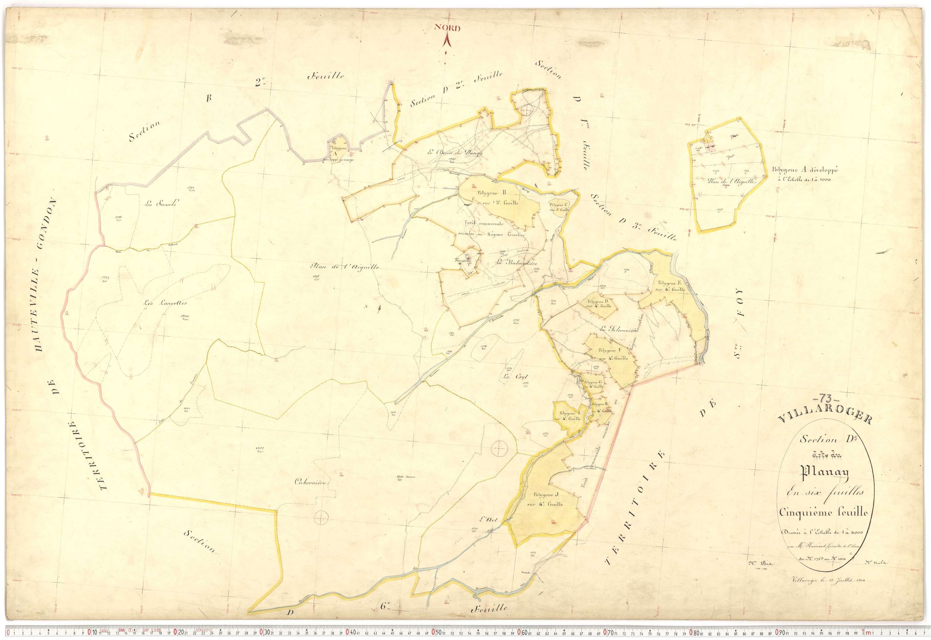 Villaroger - Plans cadastraux du premier cadastre français.