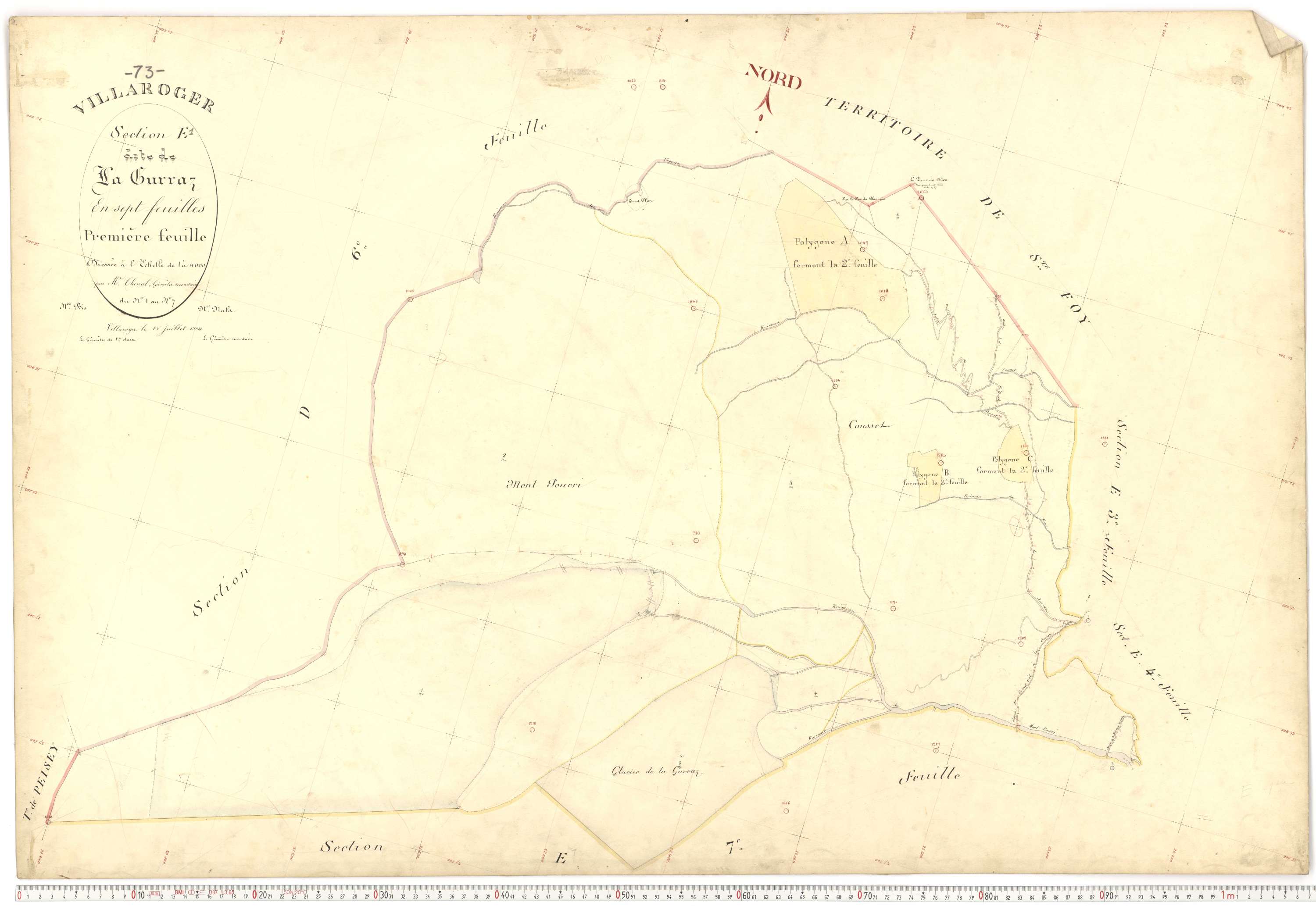 Villaroger - Plans cadastraux du premier cadastre français.