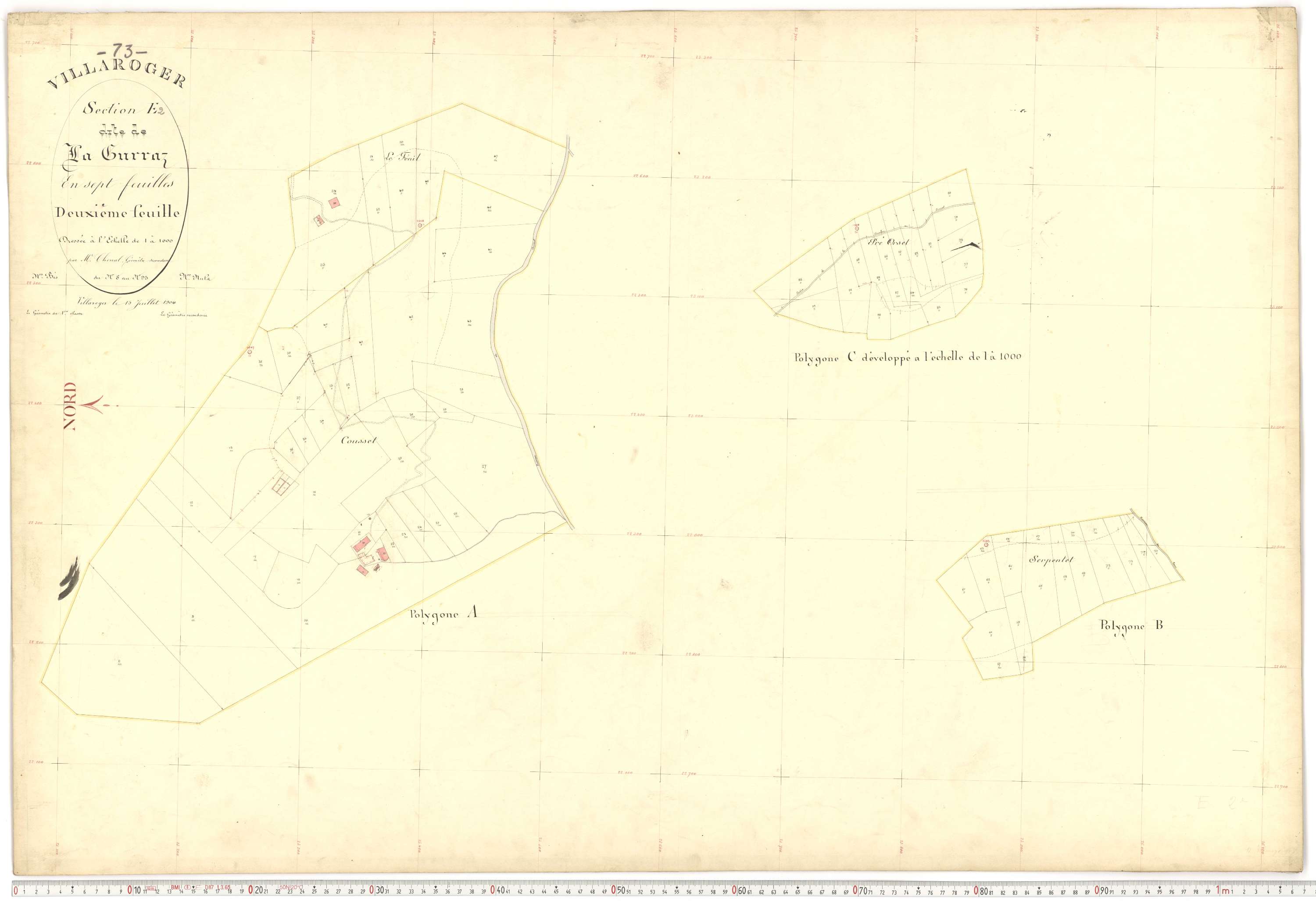 Villaroger - Plans cadastraux du premier cadastre français.