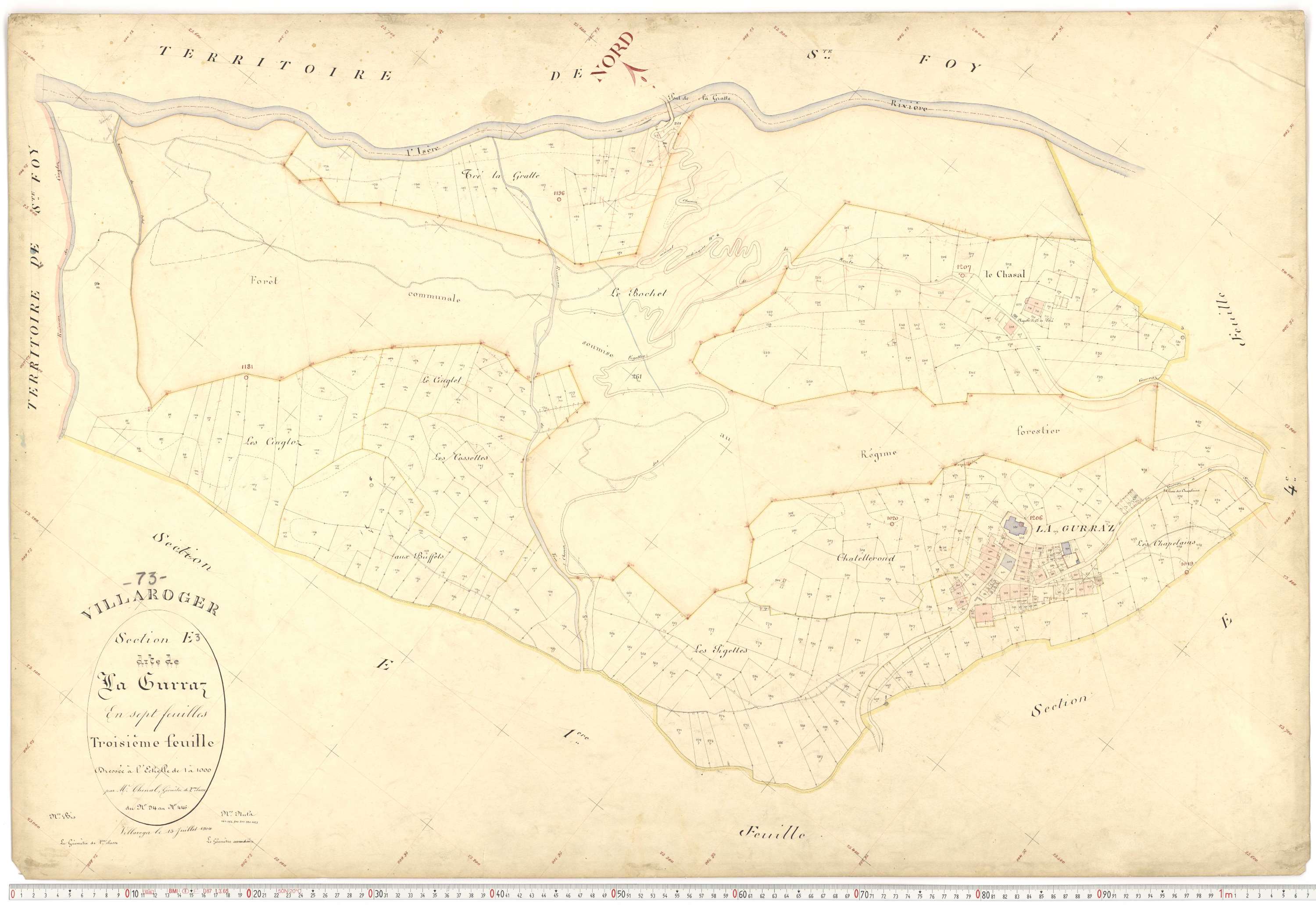 Villaroger - Plans cadastraux du premier cadastre français.